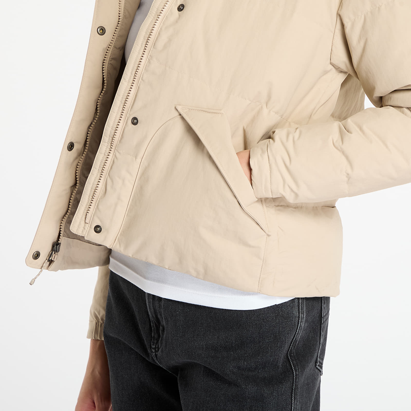 Joped Patagonia W's Downdrift Jacket Oar Tan W/ Seabird Grey