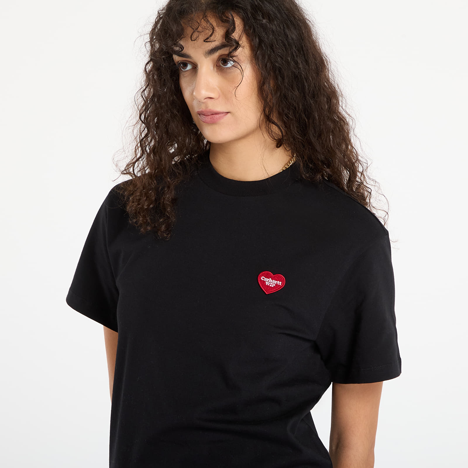 Marškinėliai Carhartt WIP W' S/S Heart Patch T-Shirt UNISEX Black/ Red