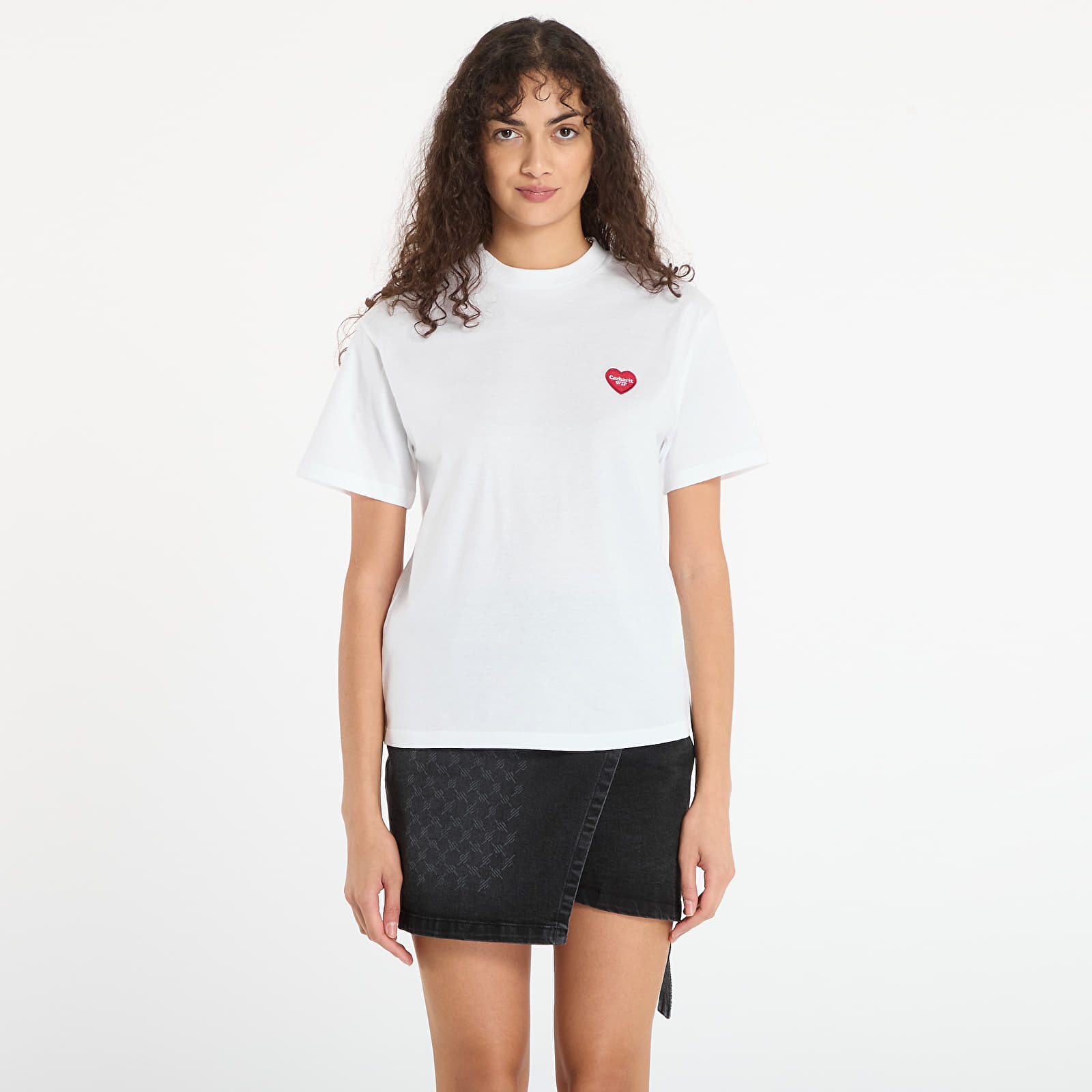 Marškinėliai Carhartt WIP W' S/S Heart Patch T-Shirt UNISEX White/ Red
