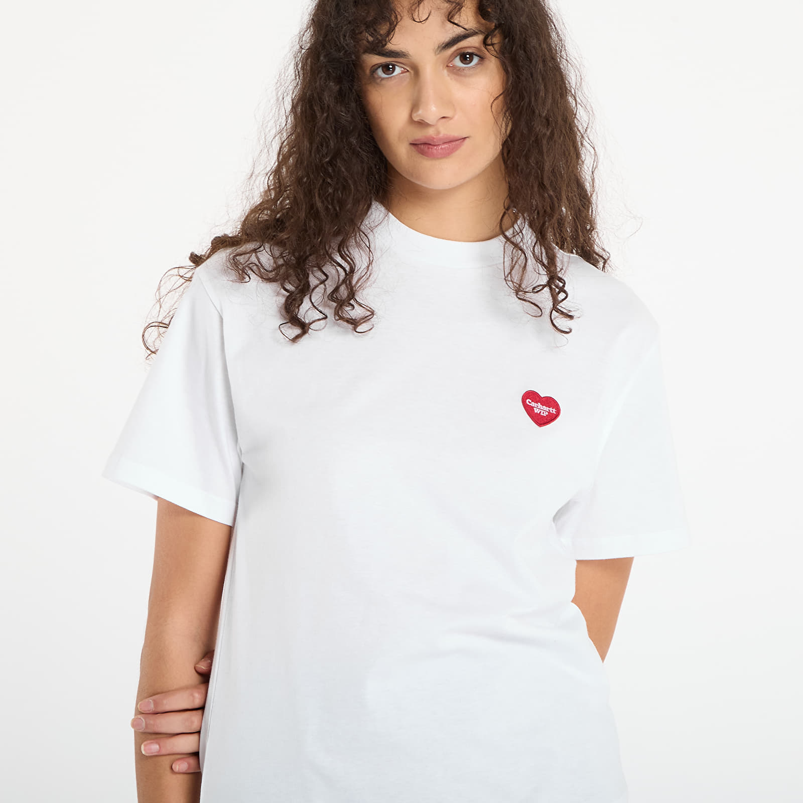 Marškinėliai Carhartt WIP W' S/S Heart Patch T-Shirt UNISEX White/ Red