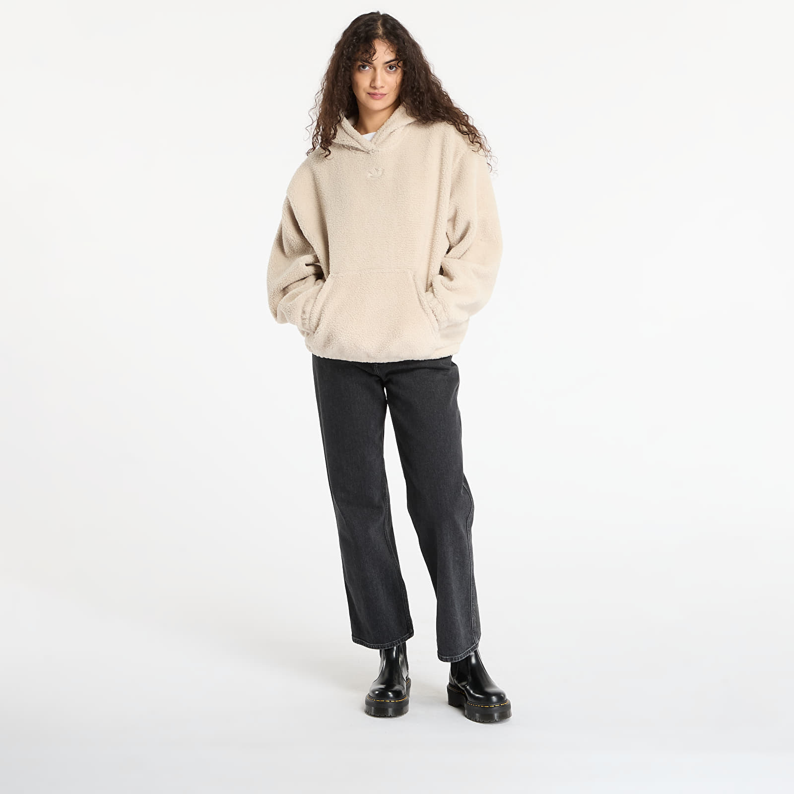 Суичърти adidas Essentials Teddy Hoodie Stone Khaki