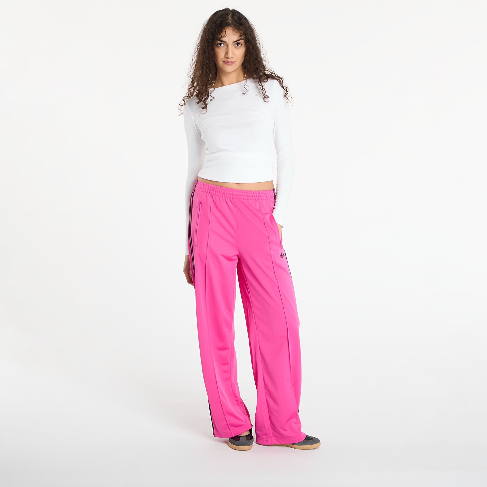 Дамски спортни панталони adidas Adicolor Classic Firebird Loose Track Tracksuit Bottoms Semi Lucid Fuchsia