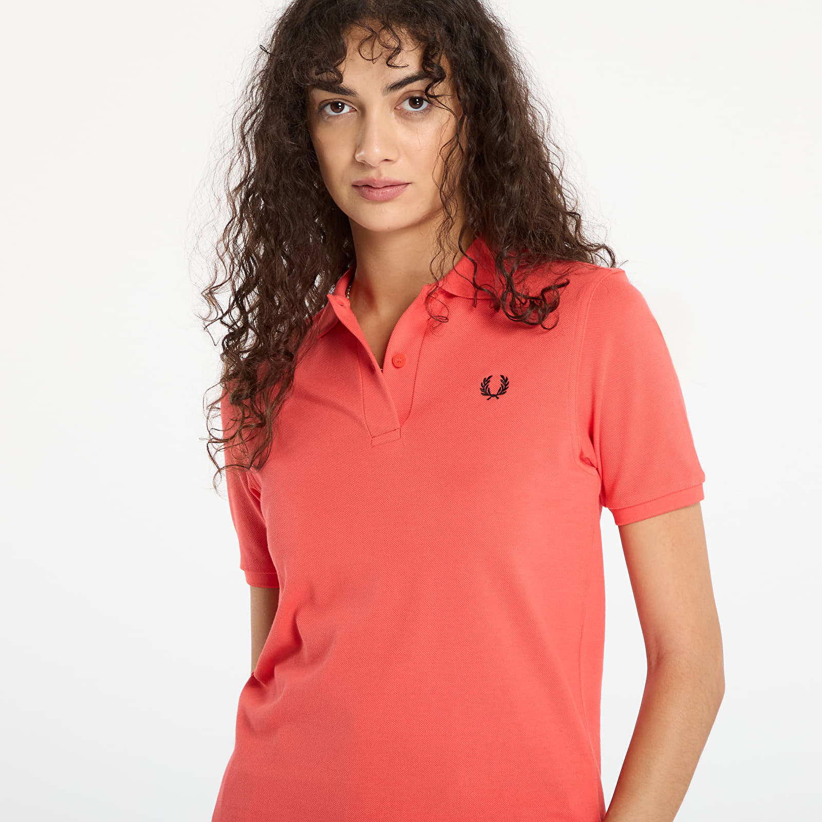 Naiste T-särgid FRED PERRY The Fred Perry Shirt Flamingotan/ Blak