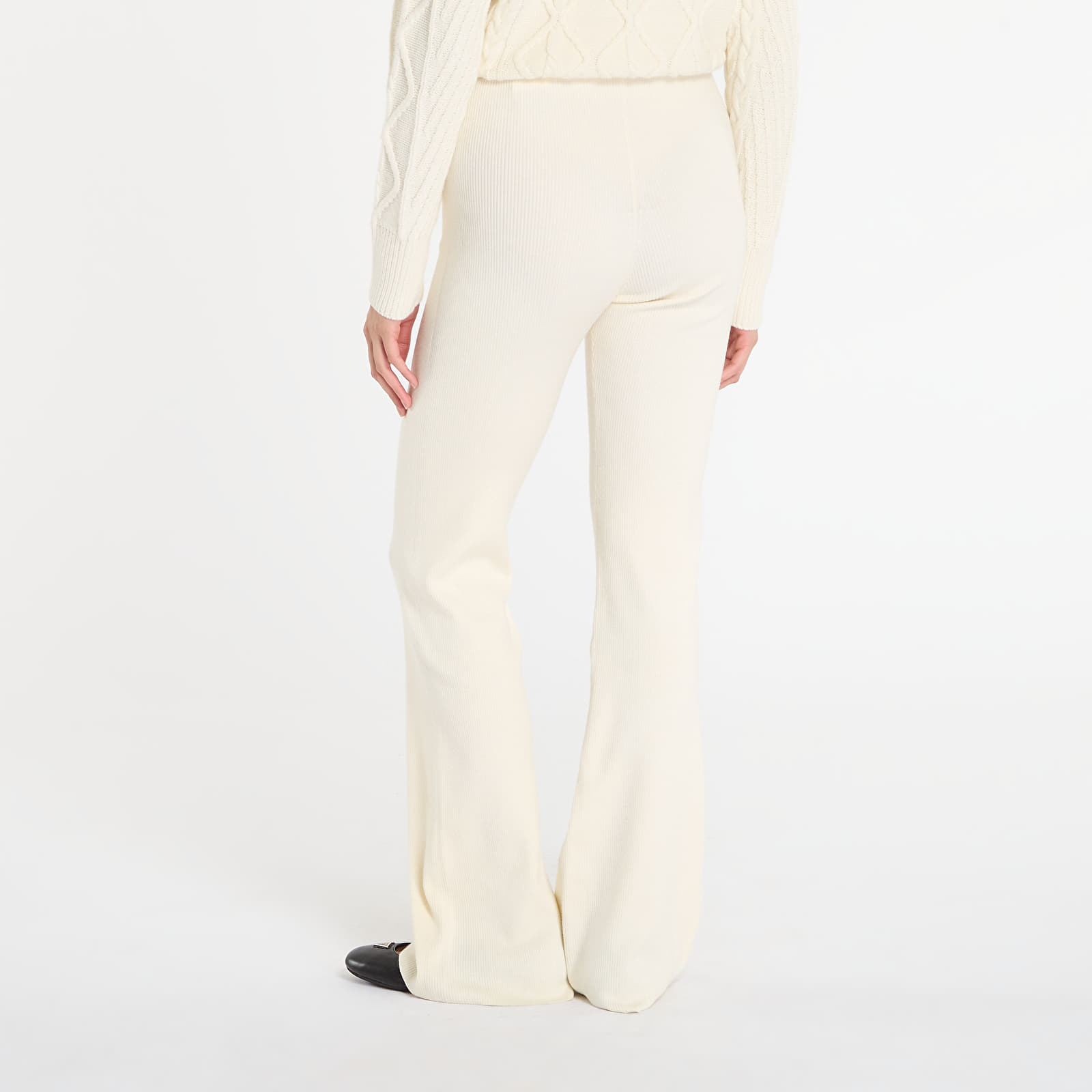 Dressid GUESS  Flaminia Ribbed Flare Pants Sw Cream