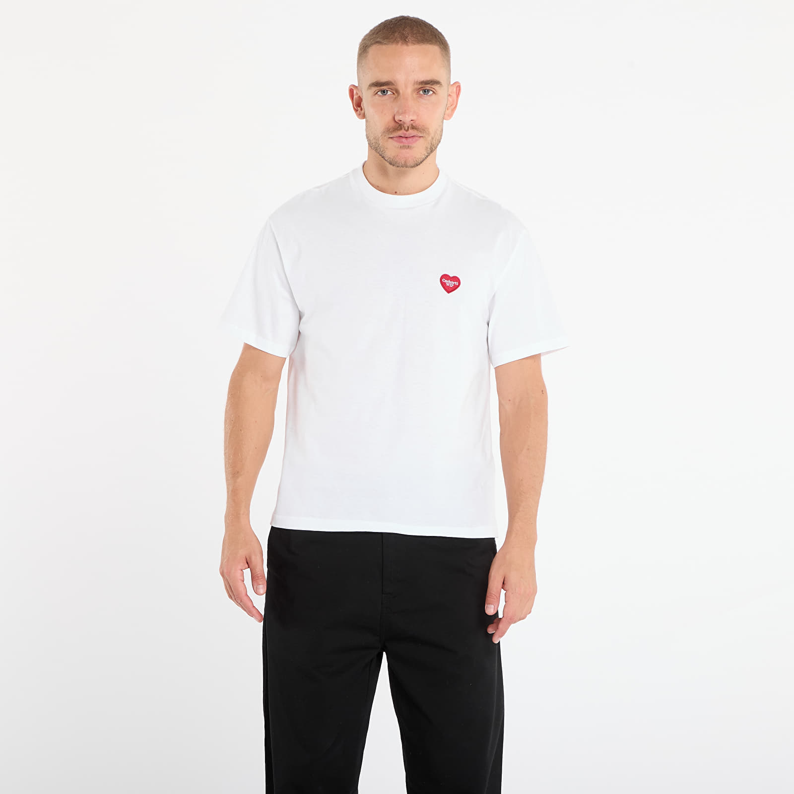 Marškinėliai Carhartt WIP W' S/S Heart Patch T-Shirt UNISEX White/ Red