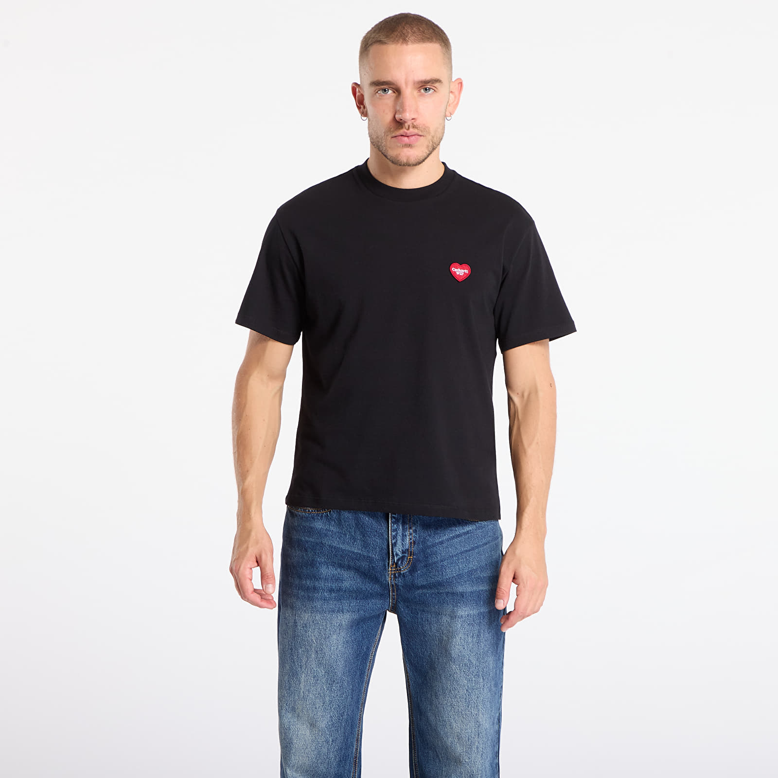 Marškinėliai Carhartt WIP W' S/S Heart Patch T-Shirt UNISEX Black/ Red