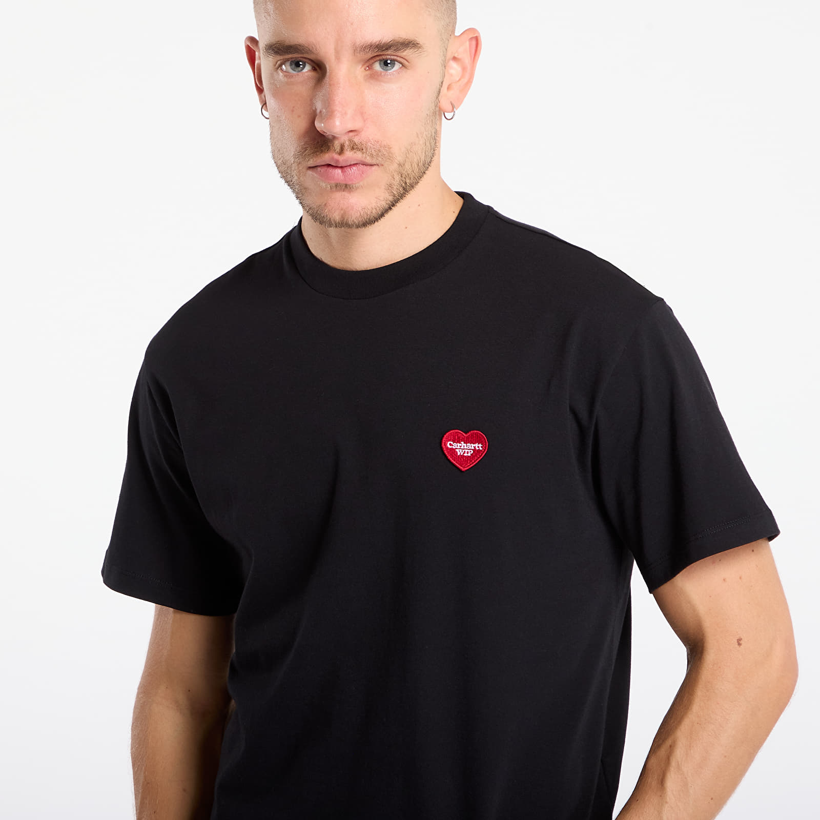 Marškinėliai Carhartt WIP W' S/S Heart Patch T-Shirt UNISEX Black/ Red