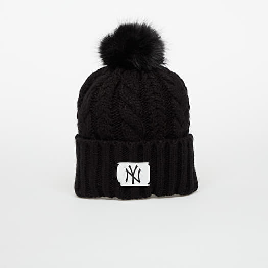 Hat New Era Knit Medium Wmns MLB Cable Wide Beanie New York Yankees Black