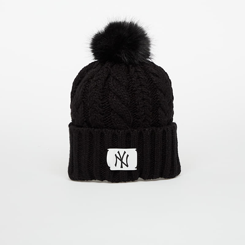 Czapka New Era Knit Medium Wmns MLB Cable Wide Beanie New York Yankees Black