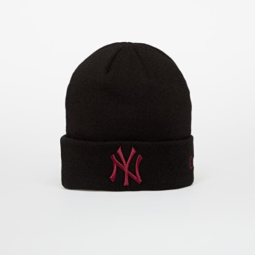Hoed New Era Knit Medium MLB League Essential Beanie New York Yankees Black/ Frosted Burgundy