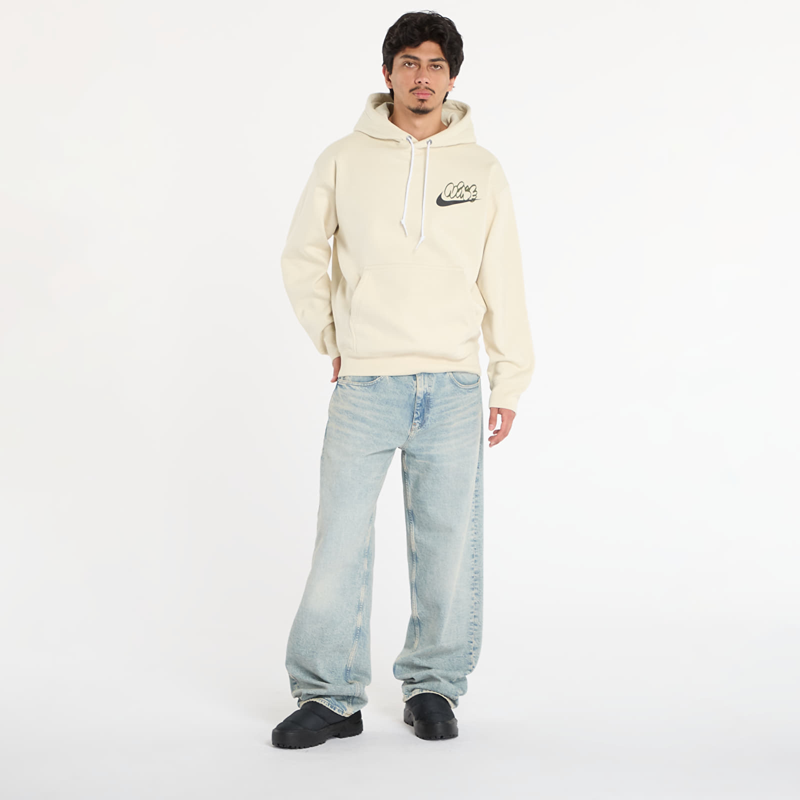 Mikiny Nike Solo Swoosh Men's Fleece Hoodie Lt Khaki