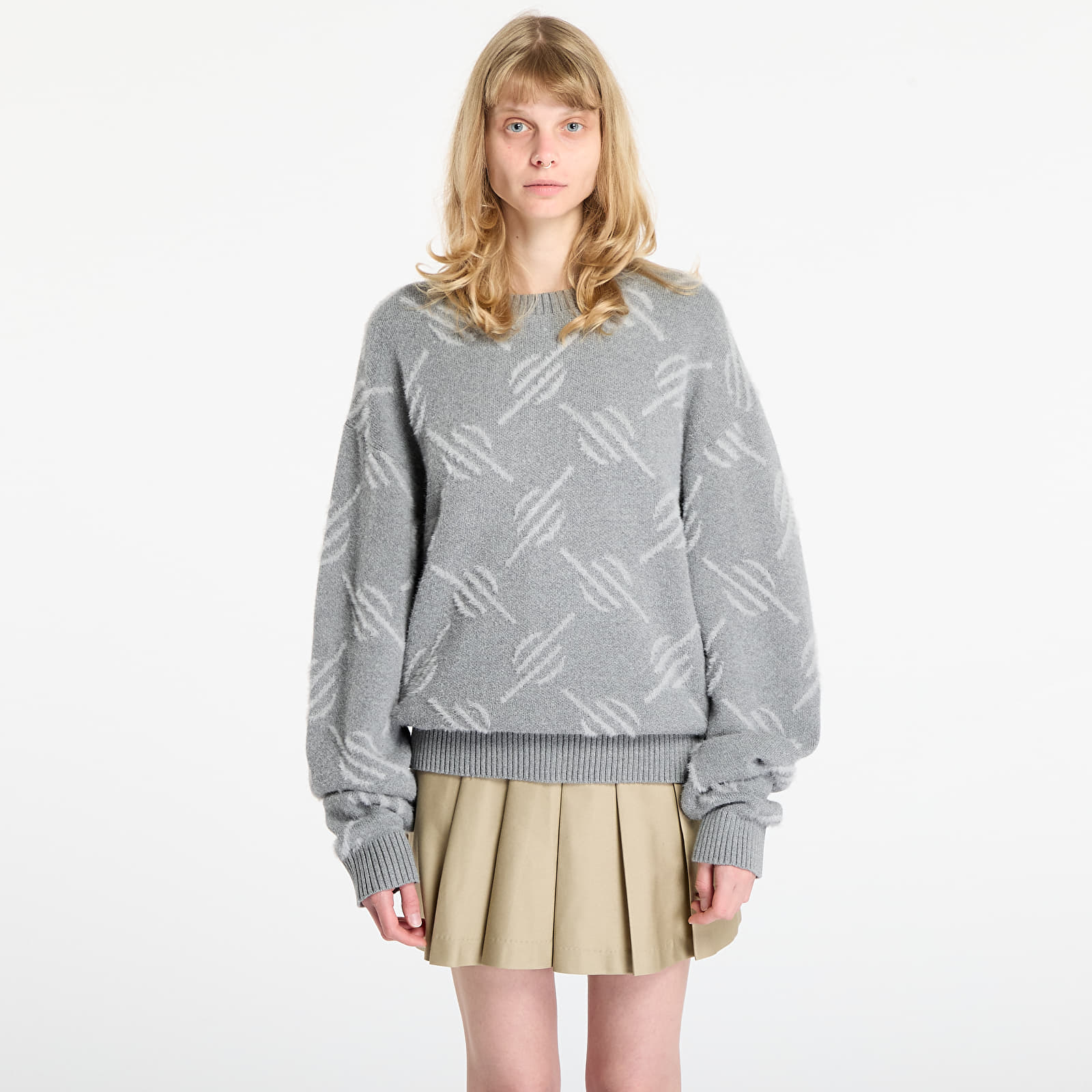 Pulls femme Daily Paper Tevin Monogram Knit Sweater Grey