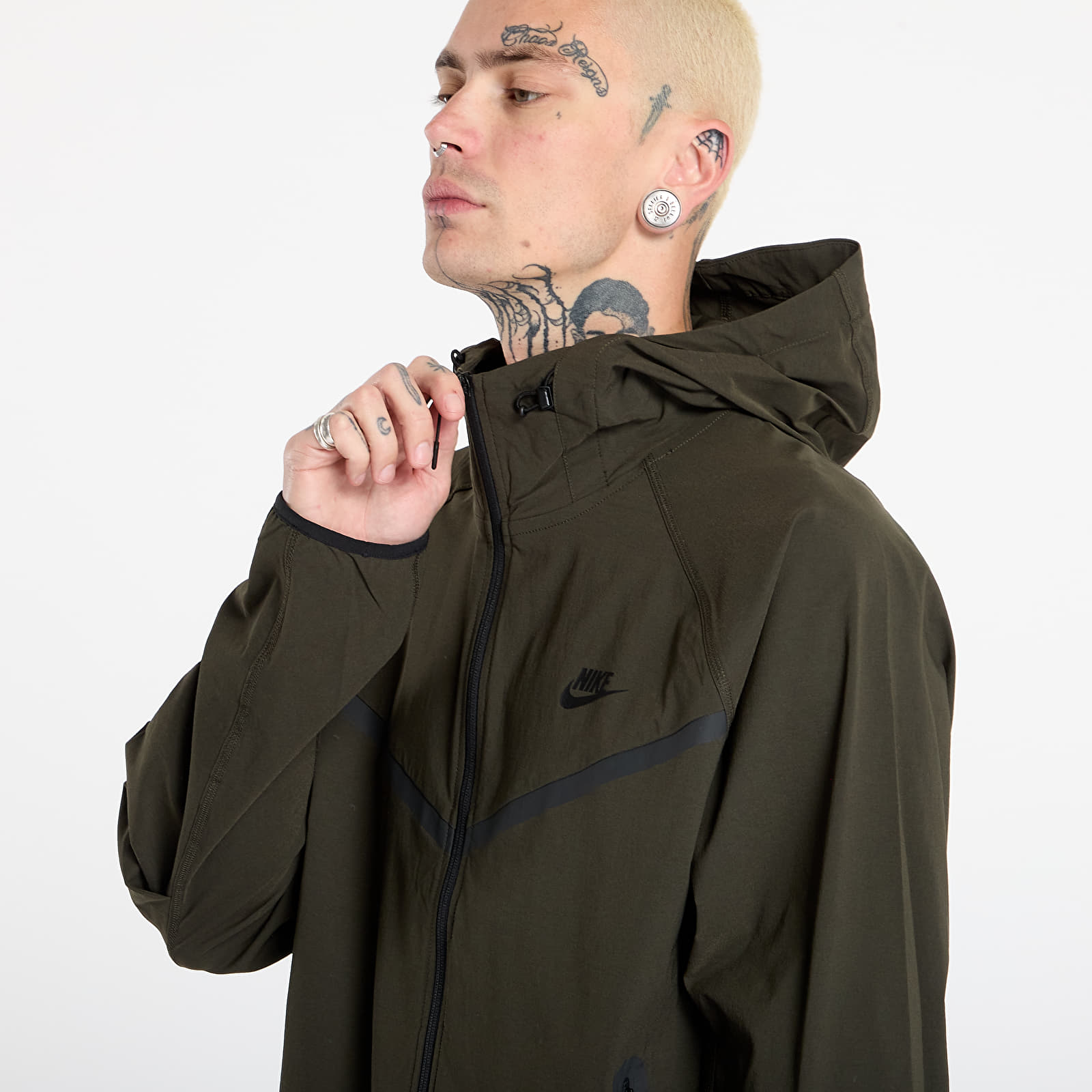 Herrenjacken Nike Tech Men's Woven Jacket Sequoia/ Sequoia/ Black