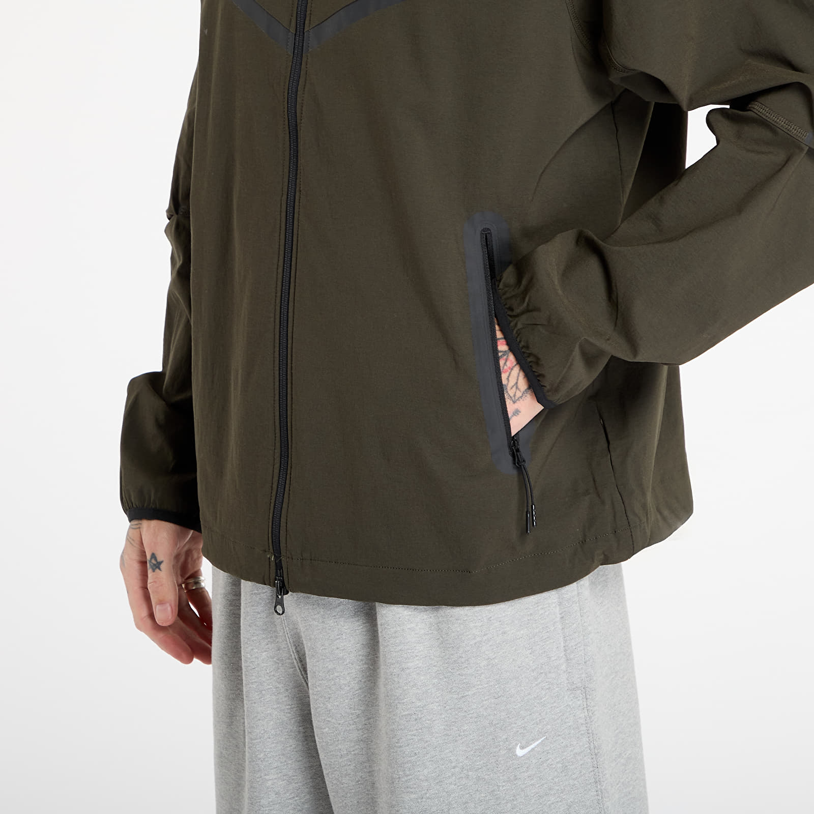 Herrenjacken Nike Tech Men's Woven Jacket Sequoia/ Sequoia/ Black
