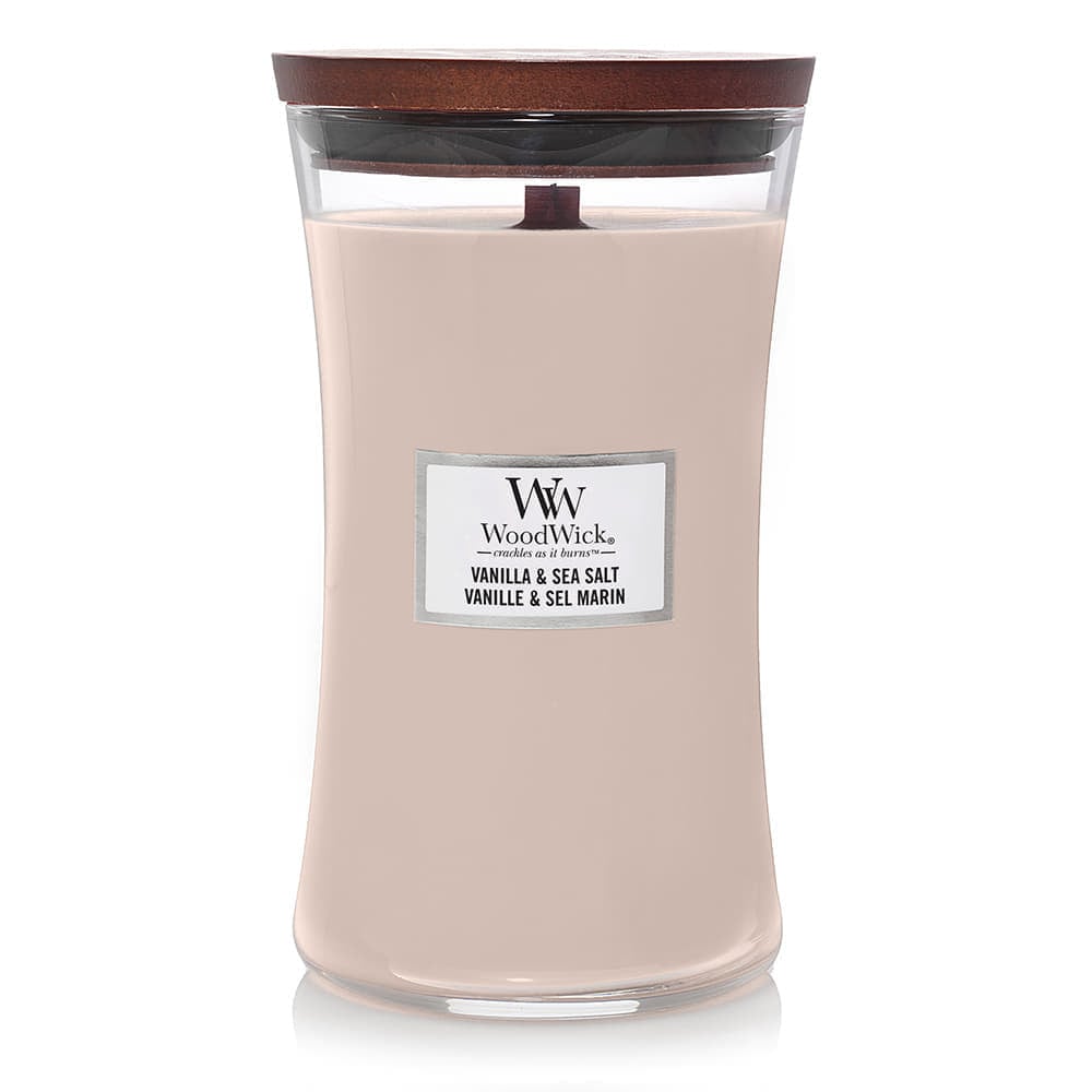 Woodwick Large Hourglass Candle Vanilla & Sea Salt Universal