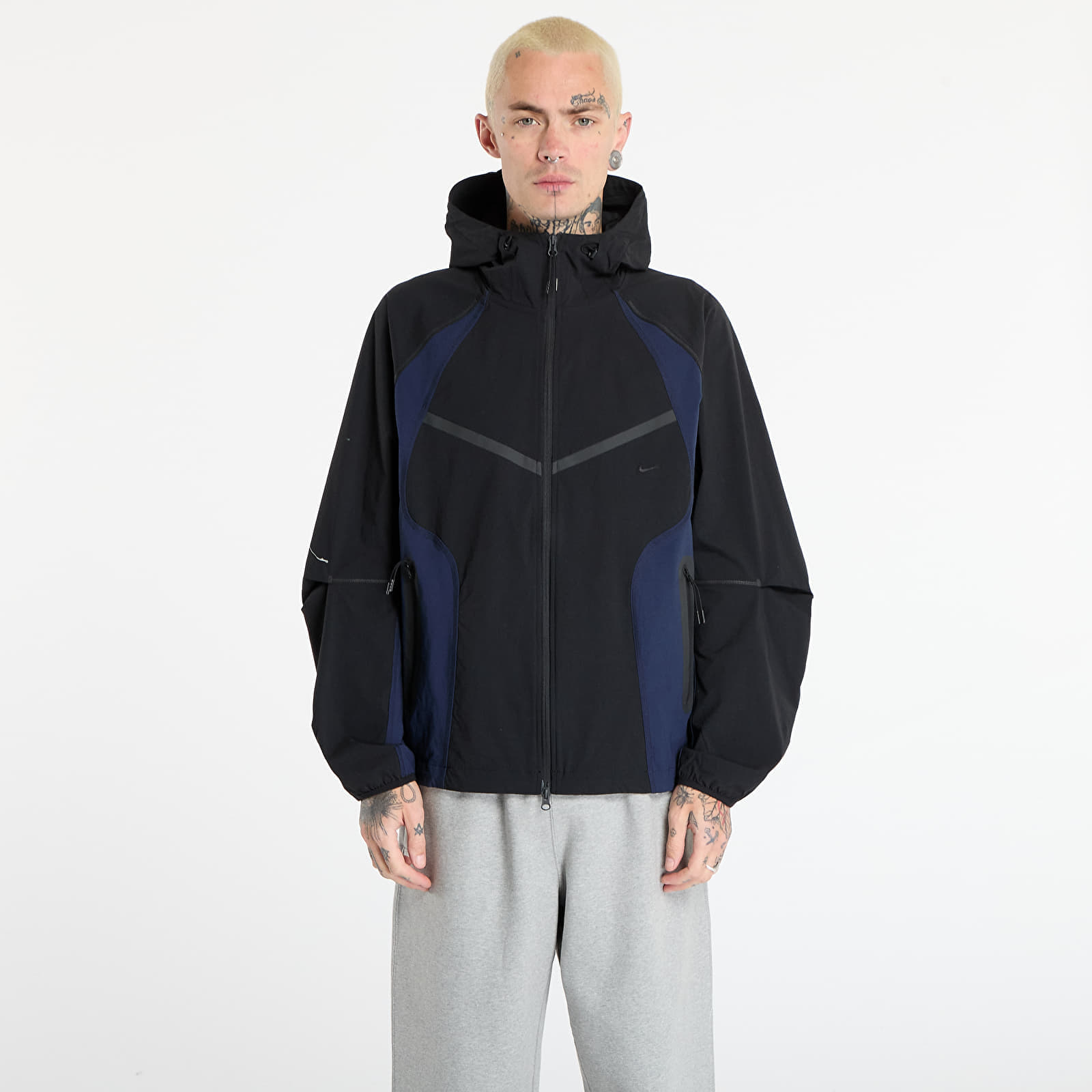 Jacket Nike Tech Men's Dri-FIT Woven Color-Block Windrunner Loose Jacket Black/ Obsidian/ Black XL
