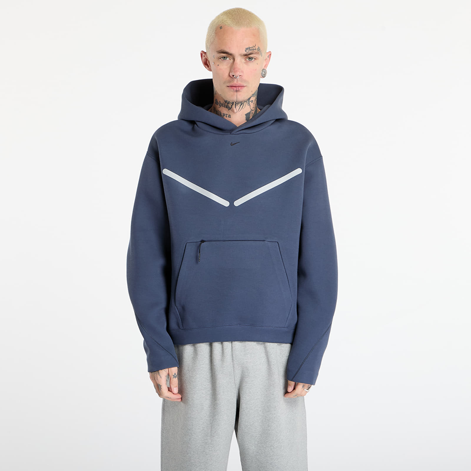 Sweatshirt Nike Tech Men's Pullover Hoodie with Reflective Accents Thunder Blue/ Black L