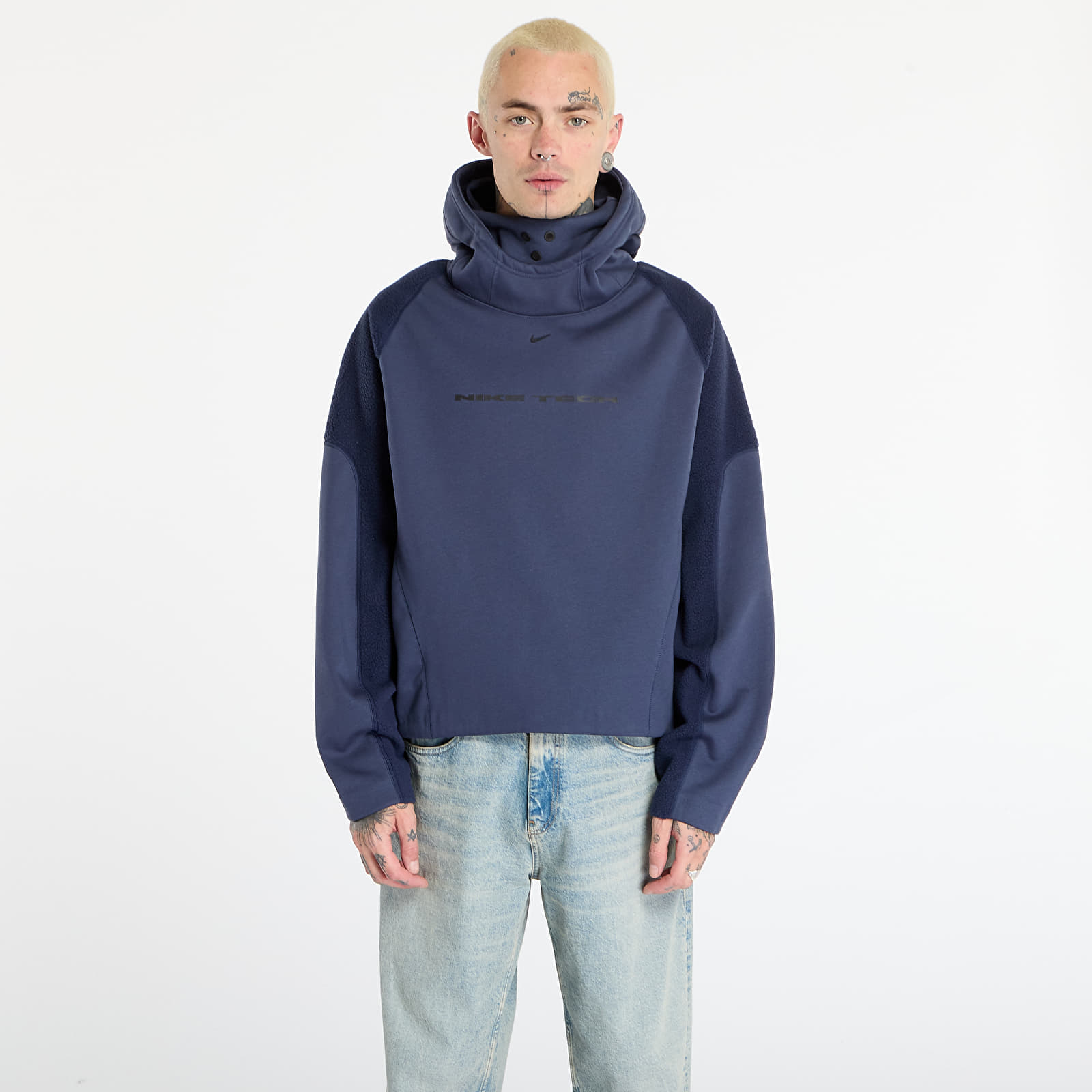 Hanorace pentru bărbați Nike Tech Boreas Men's Oversized Hoodie Thunder Blue/ Obsidian/ Black