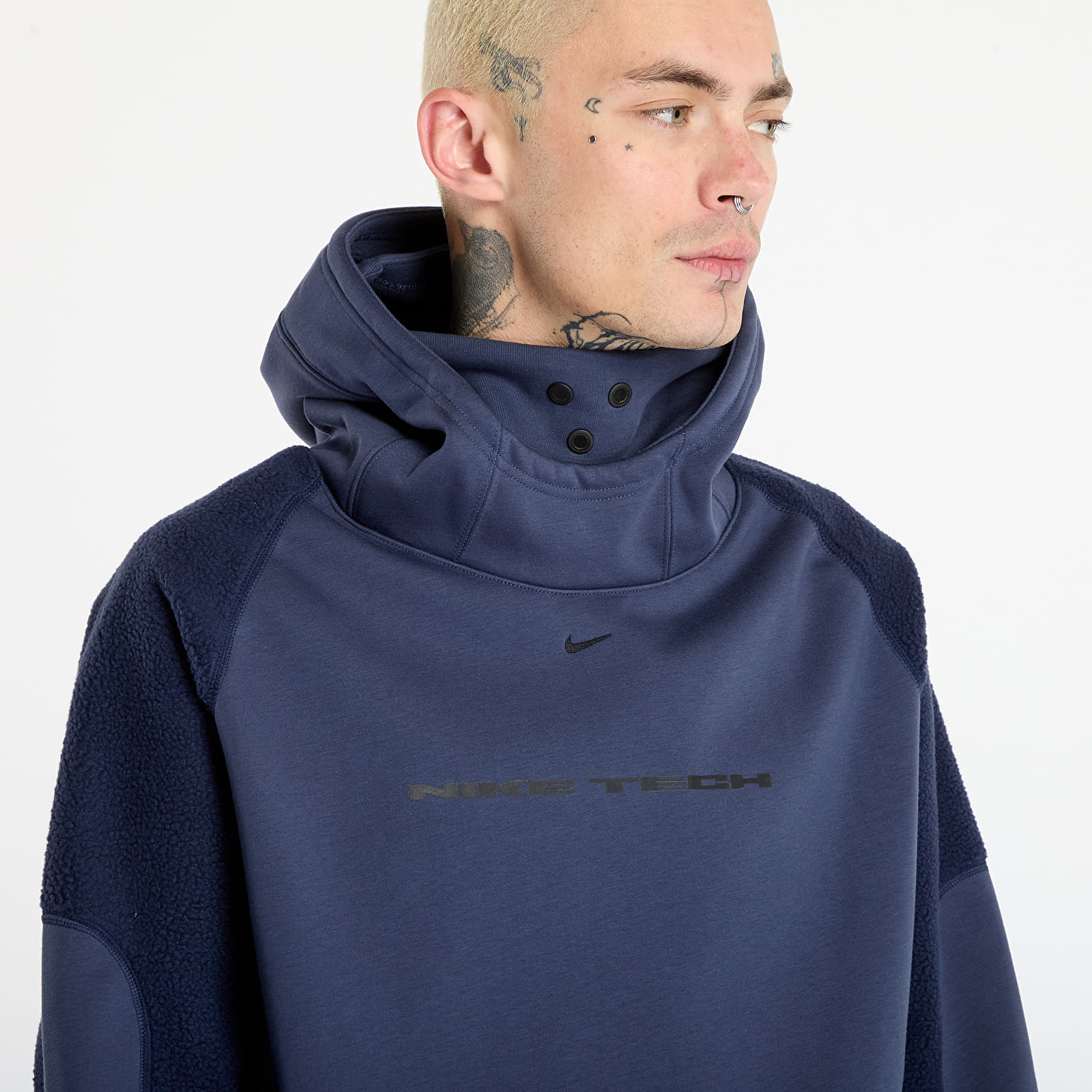 Hanorace pentru bărbați Nike Tech Boreas Men's Oversized Hoodie Thunder Blue/ Obsidian/ Black