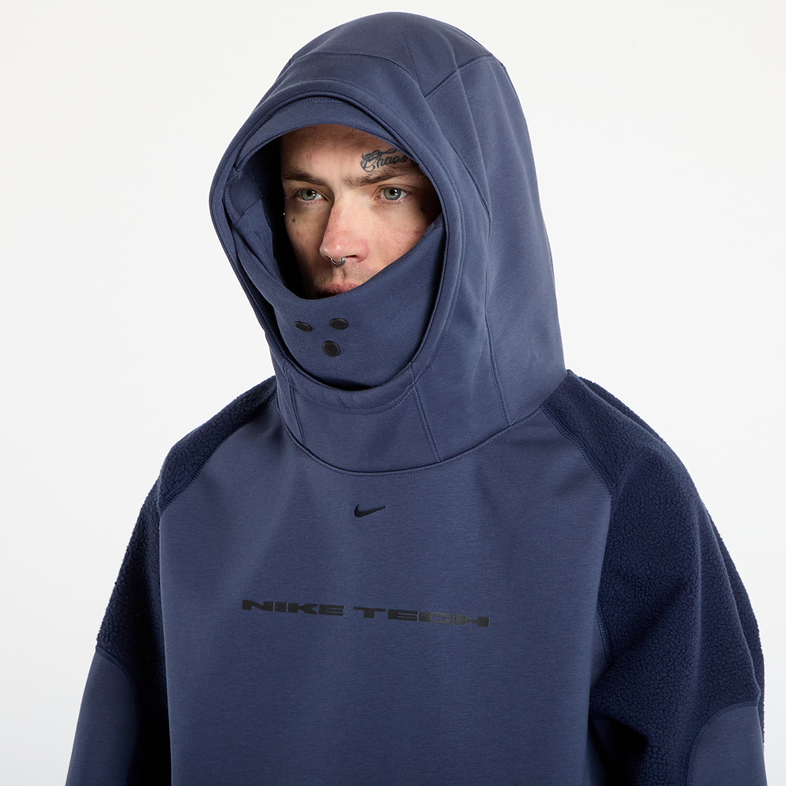 Hanorace pentru bărbați Nike Tech Boreas Men's Oversized Hoodie Thunder Blue/ Obsidian/ Black