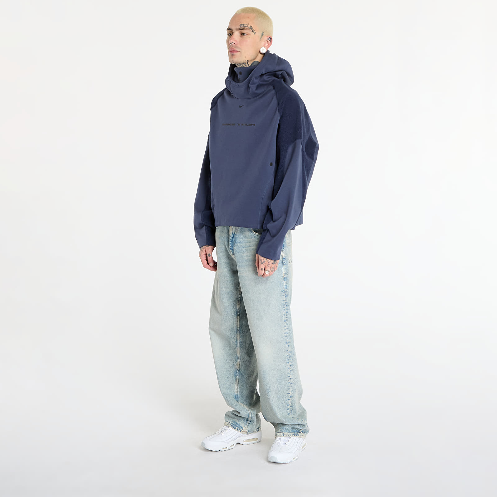 Hanorace pentru bărbați Nike Tech Boreas Men's Oversized Hoodie Thunder Blue/ Obsidian/ Black