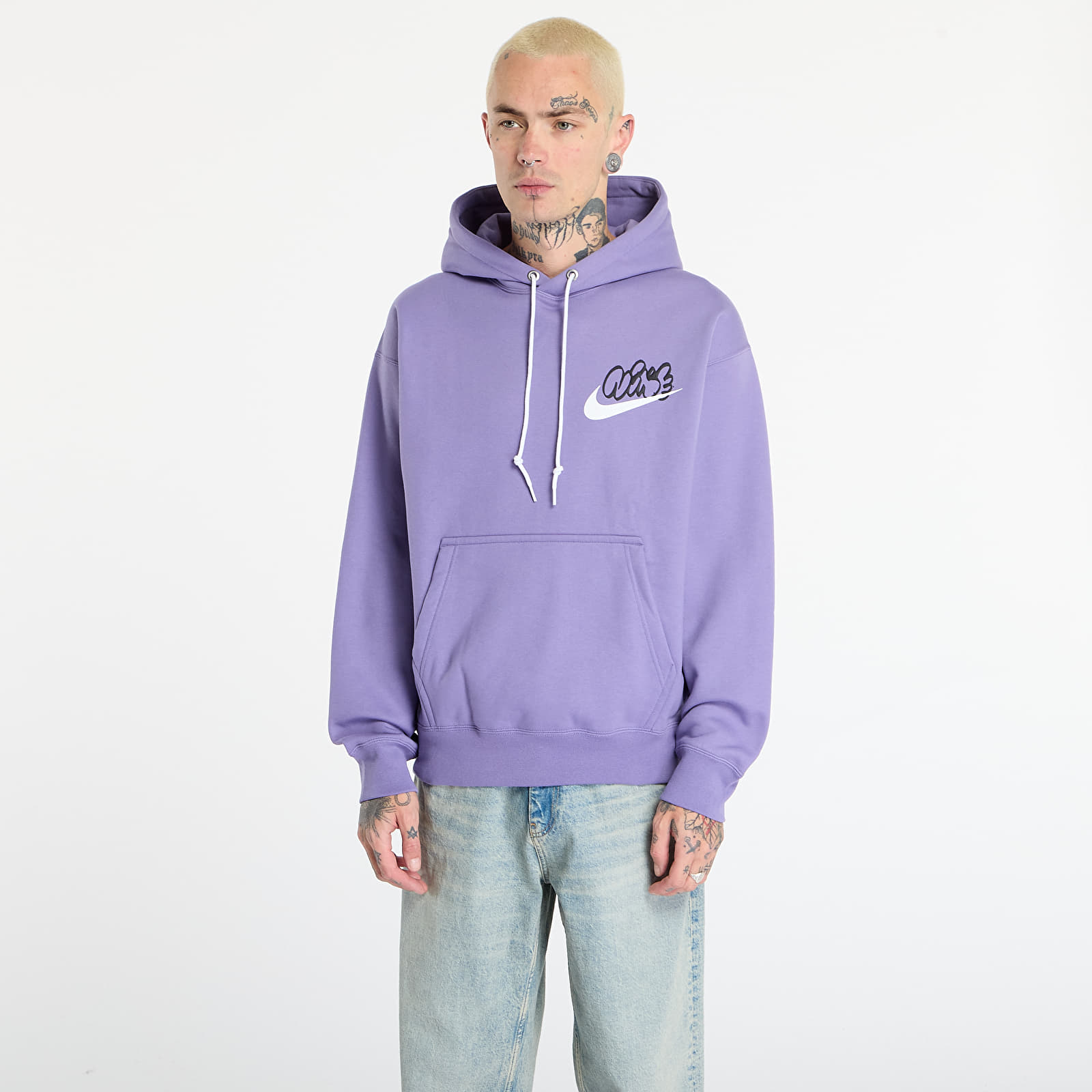 Bluzy Nike Solo Swoosh Men's Fleece Hoodie Dusty Amethyst