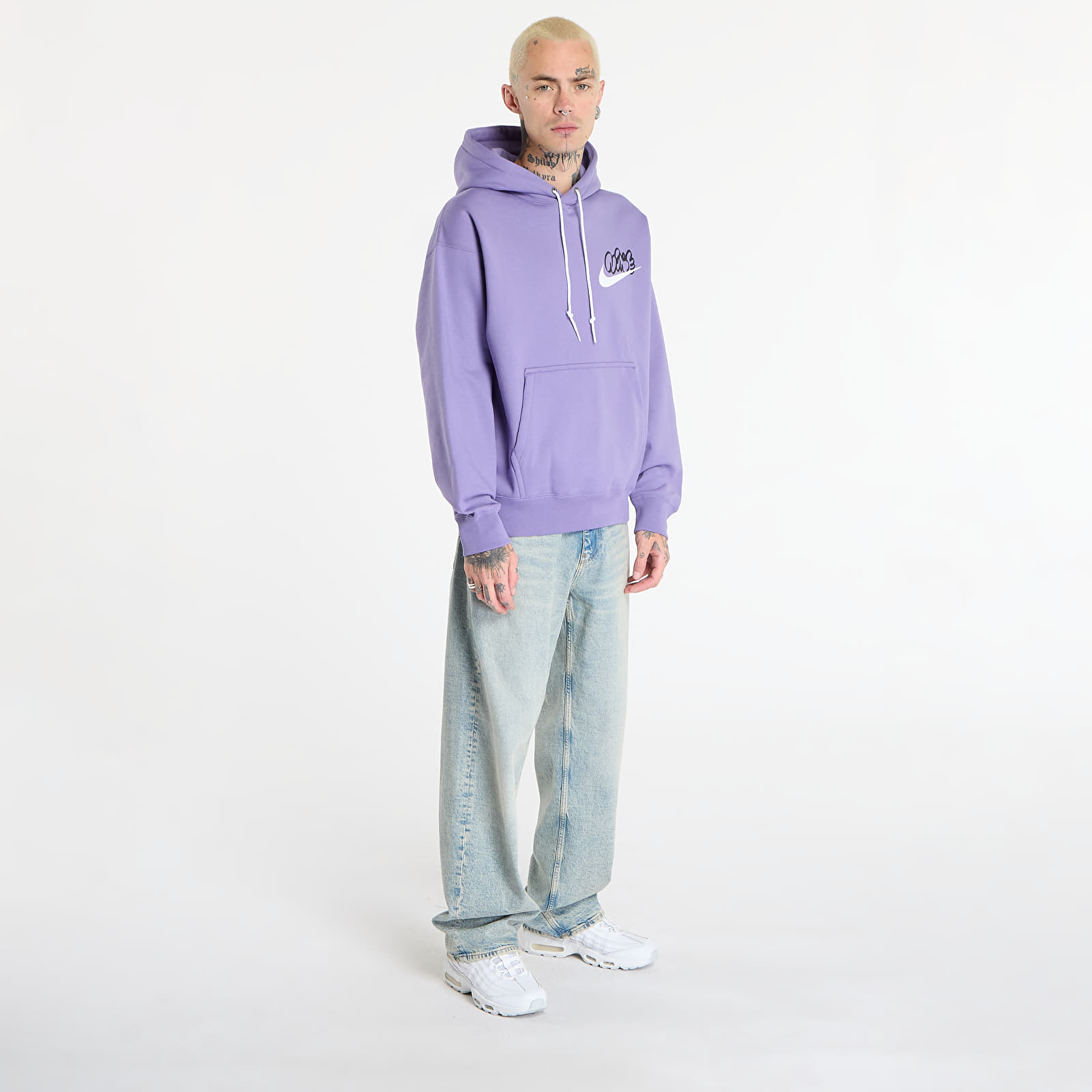 Bluzy Nike Solo Swoosh Men's Fleece Hoodie Dusty Amethyst
