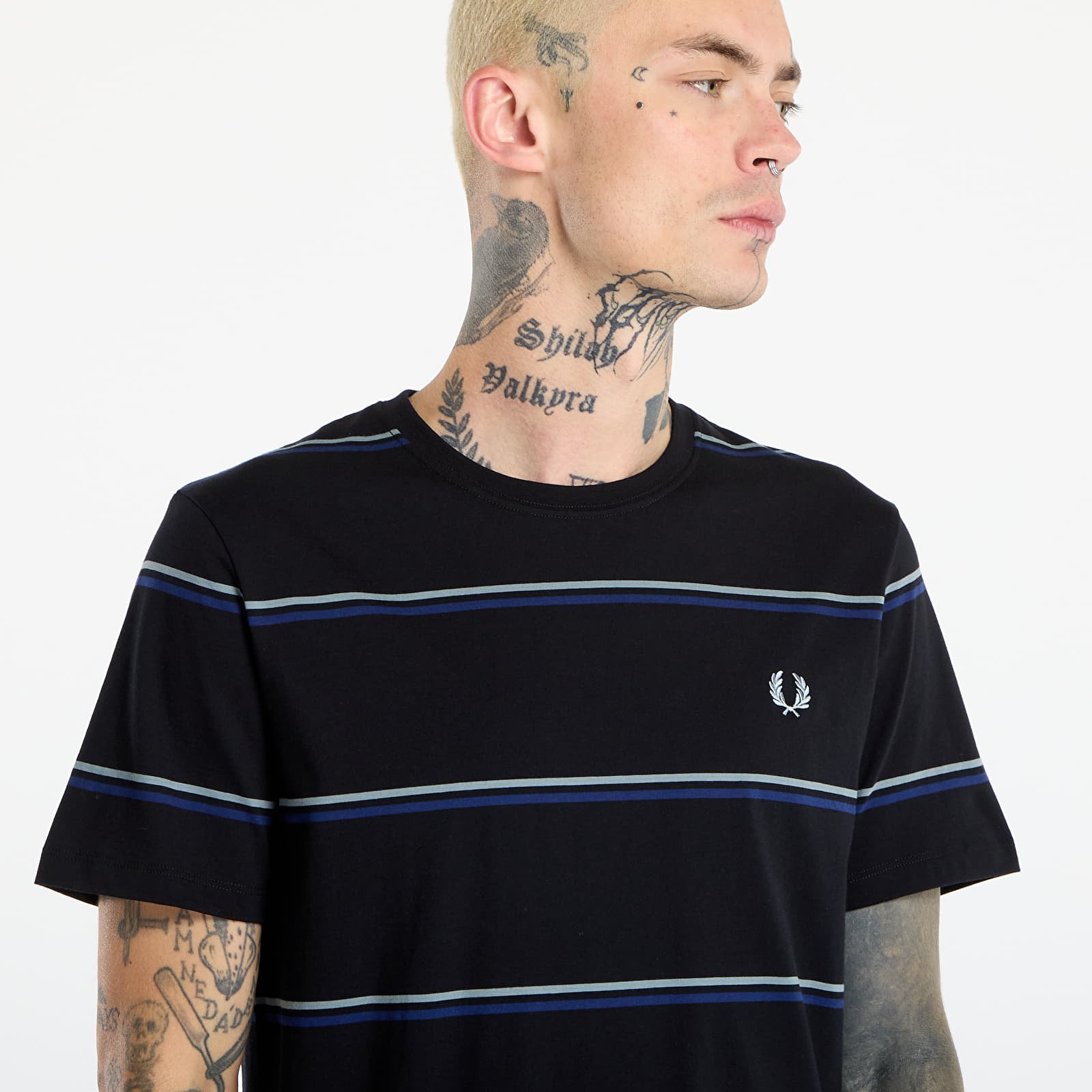T-Shirts Männer FRED PERRY Fine Stripe T-Shirt Black
