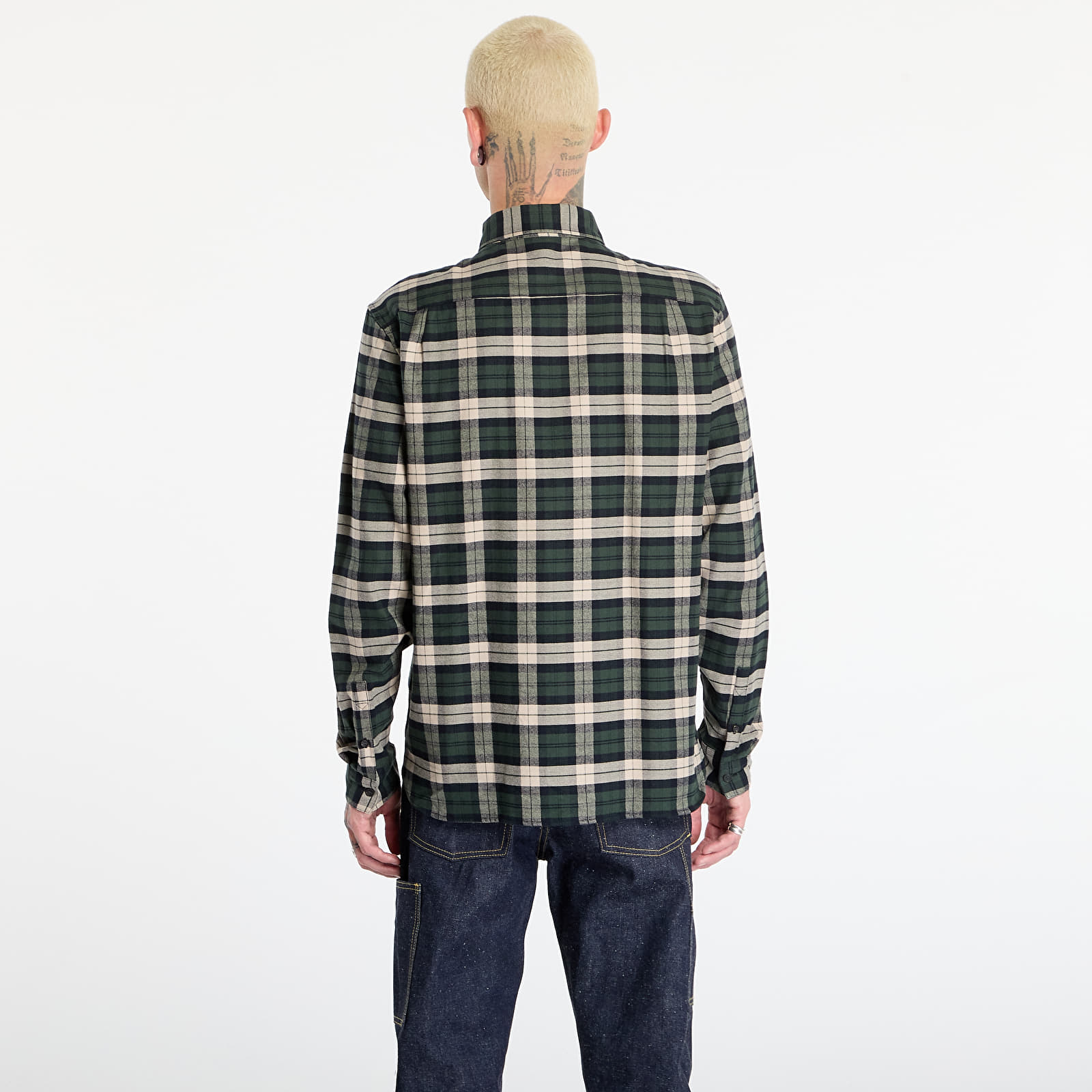 Herren-Hemden FRED PERRY Brushed Twill Tartan Shirt Court Green