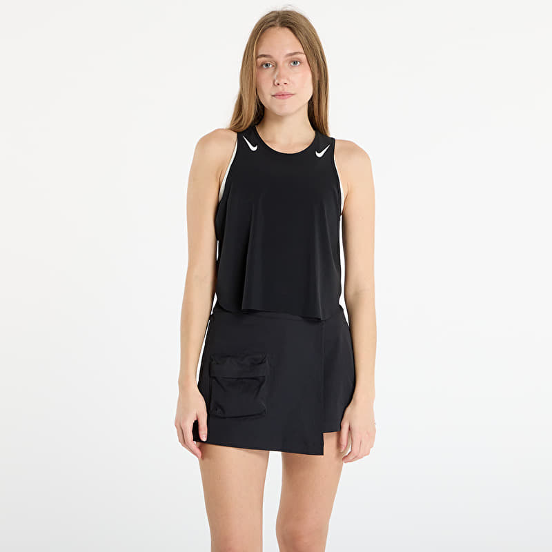 Nike AeroSwift Women's Dri-FIT ADV Cropped Running Tank Top Black/ White