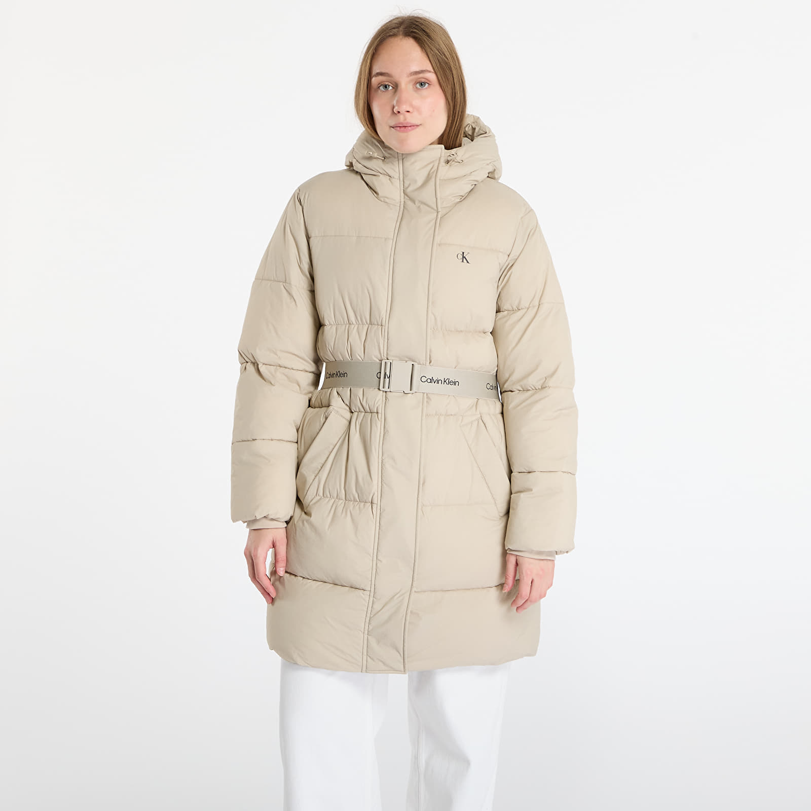 Jachetă Calvin Klein Jeans Belted Midweight Coat Brown L