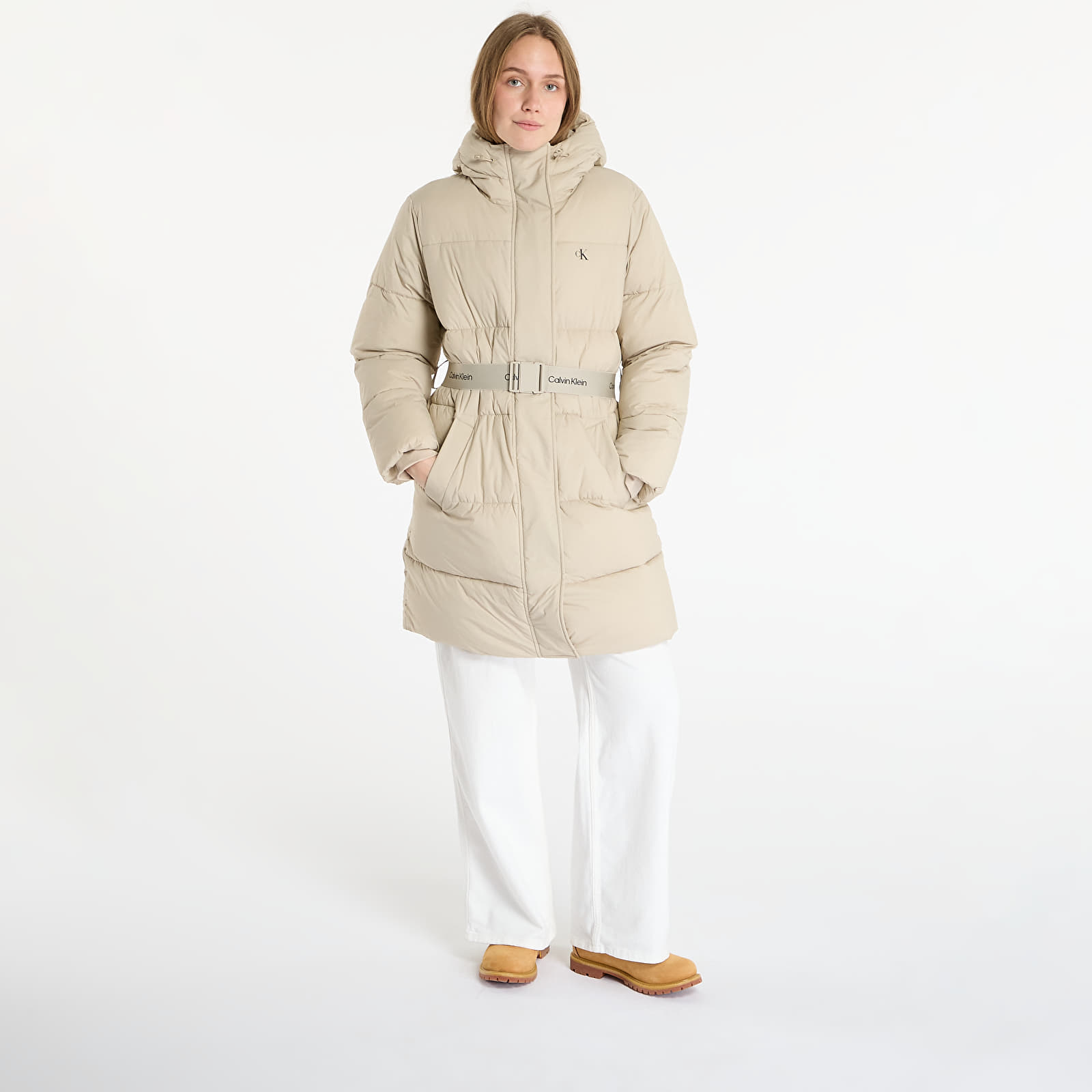Naiste jakid Calvin Klein Jeans Belted Midweight Coat Brown