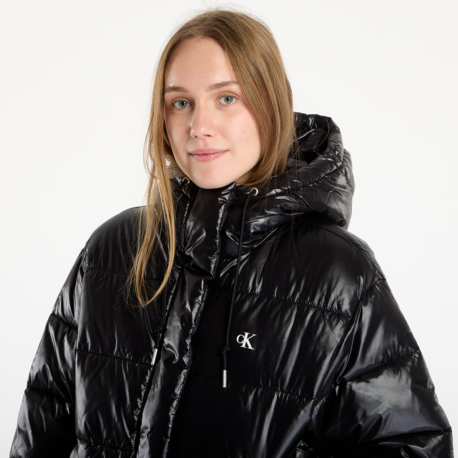 Jakker for kvinner Calvin Klein Jeans Shine Puffer Jacket Black