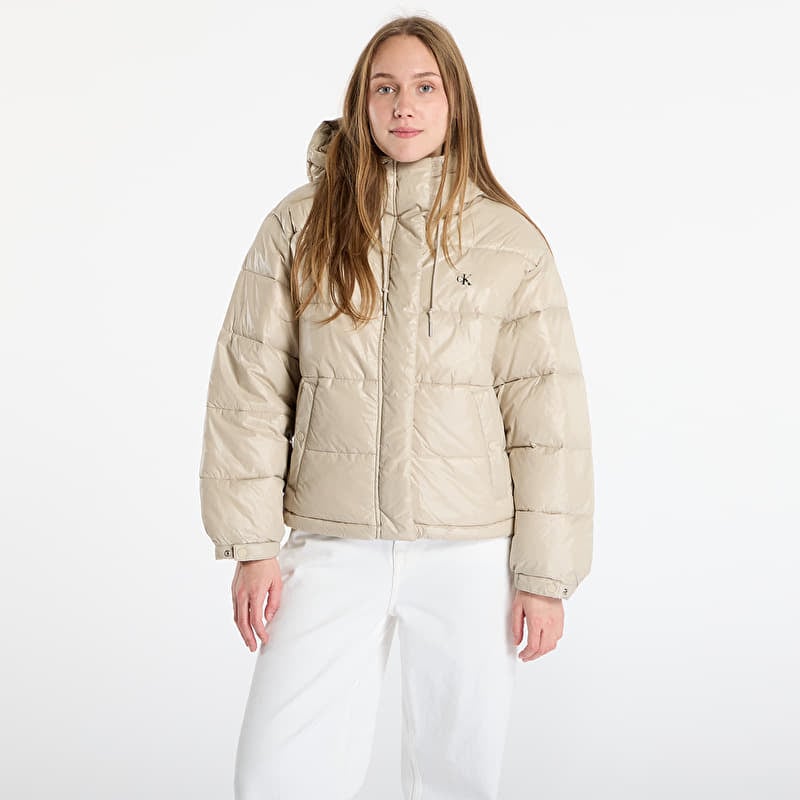 Jas Calvin Klein Jeans Shine Puffer Jacket Brown