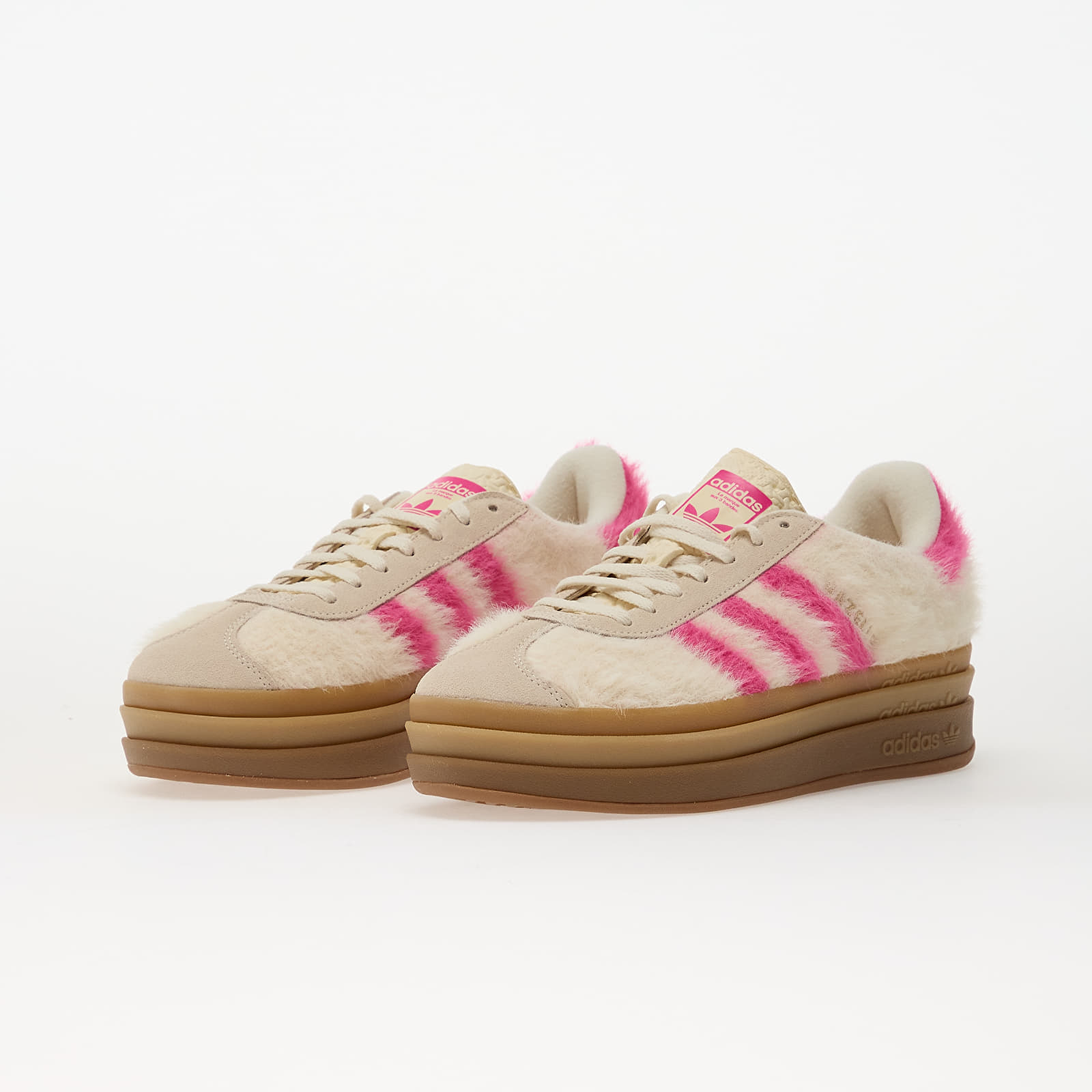 Dámske topánky a tenisky adidas Gazelle Bold W Crew White/ Shock Pink/ Gold Metallic