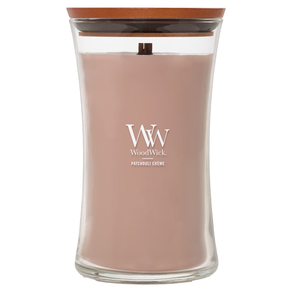 Woodwick Large Hourglass Candle Patchouli Creme Universal