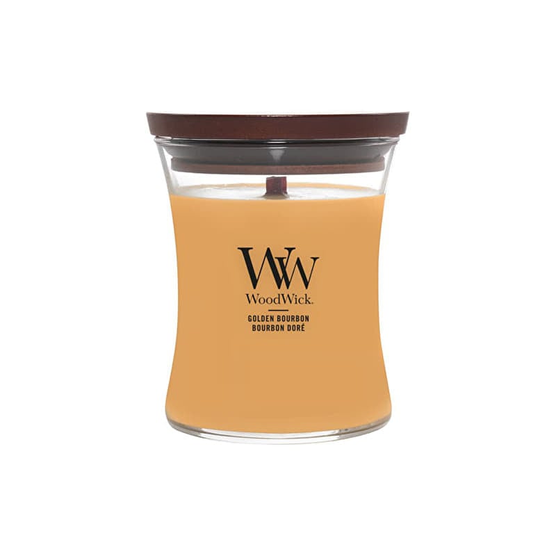 Woodwick Medium Hourglass Candle Golden Bourbon