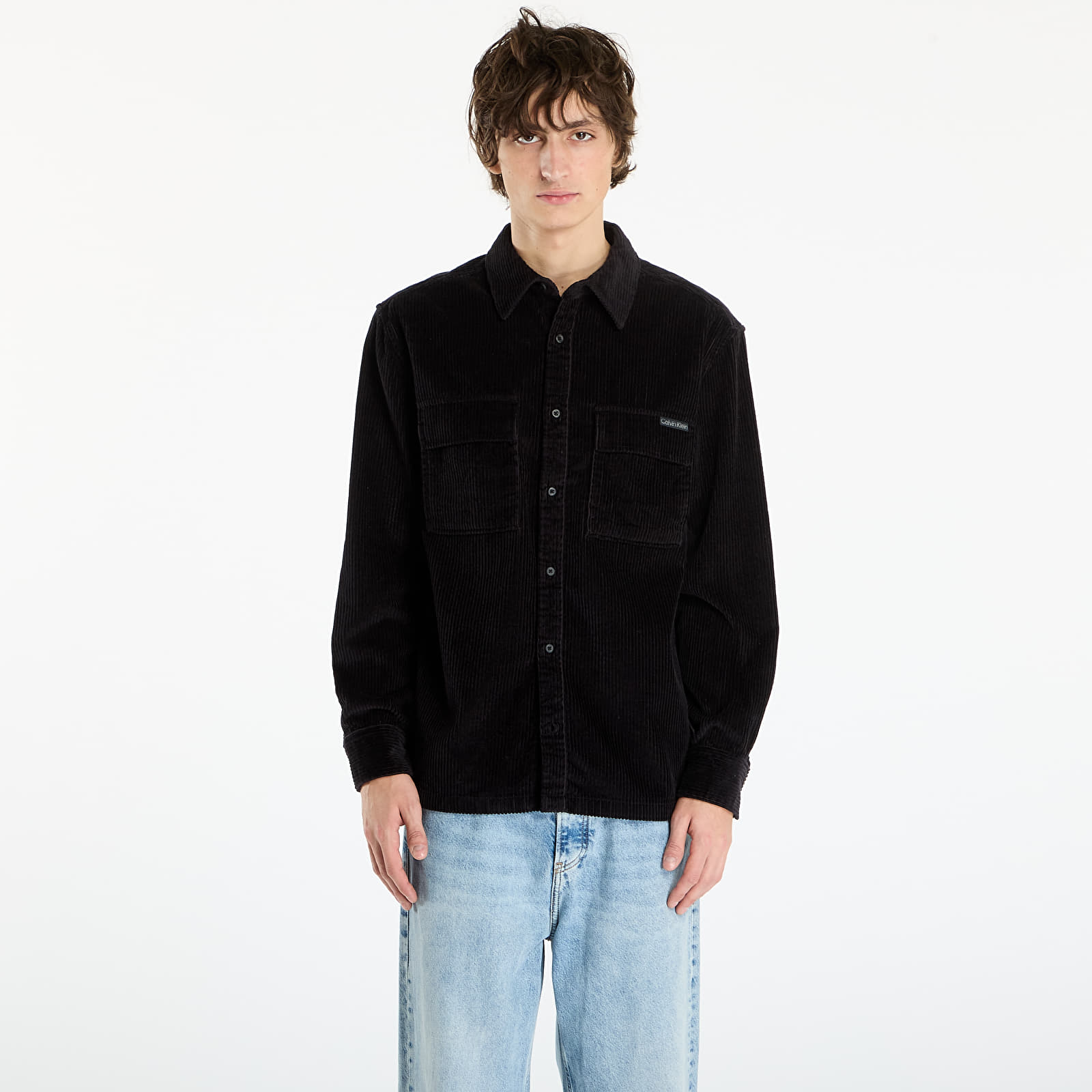 Camicie uomo Calvin Klein Jeans Ls Corduroy Pocket Shirt Black