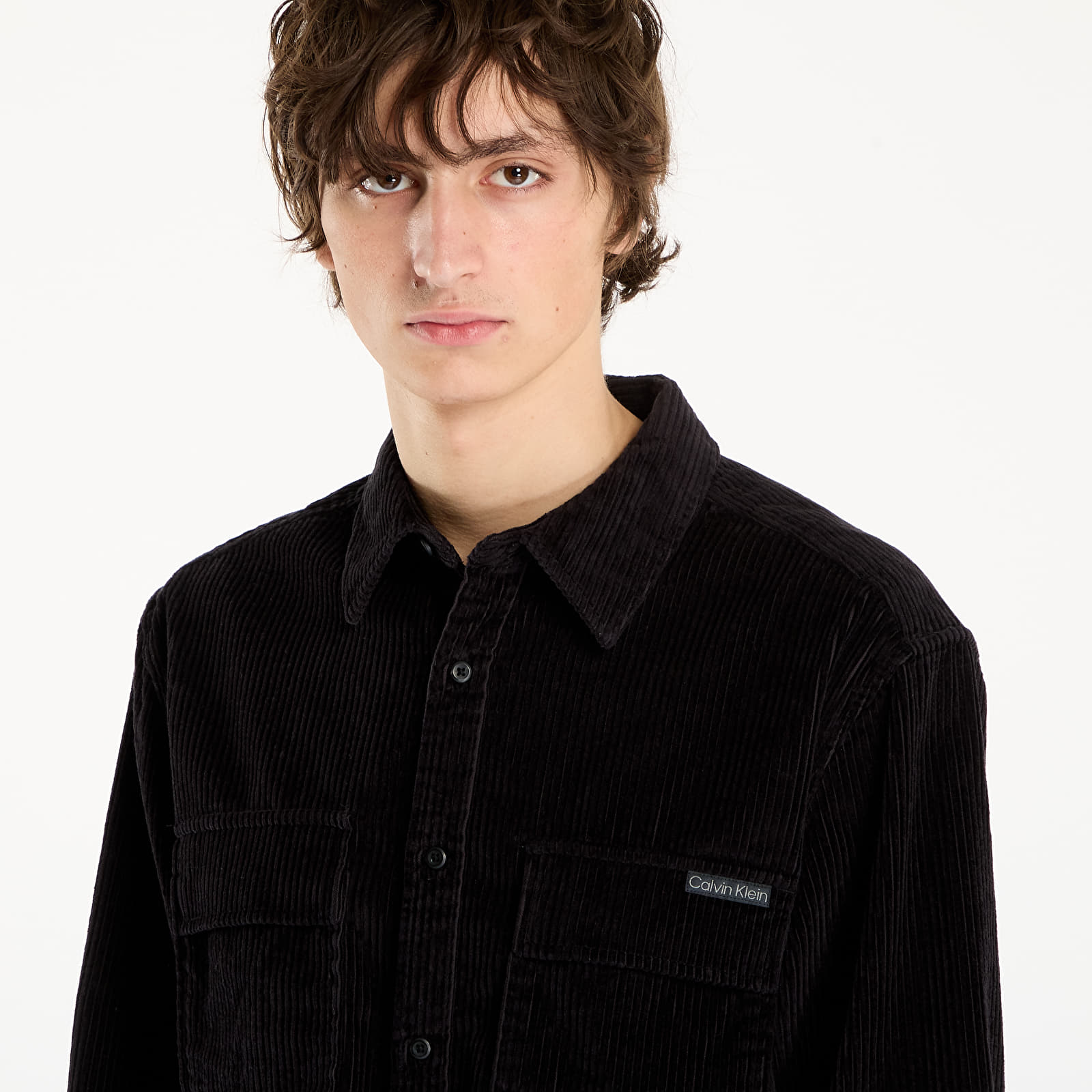 Camicie uomo Calvin Klein Jeans Ls Corduroy Pocket Shirt Black