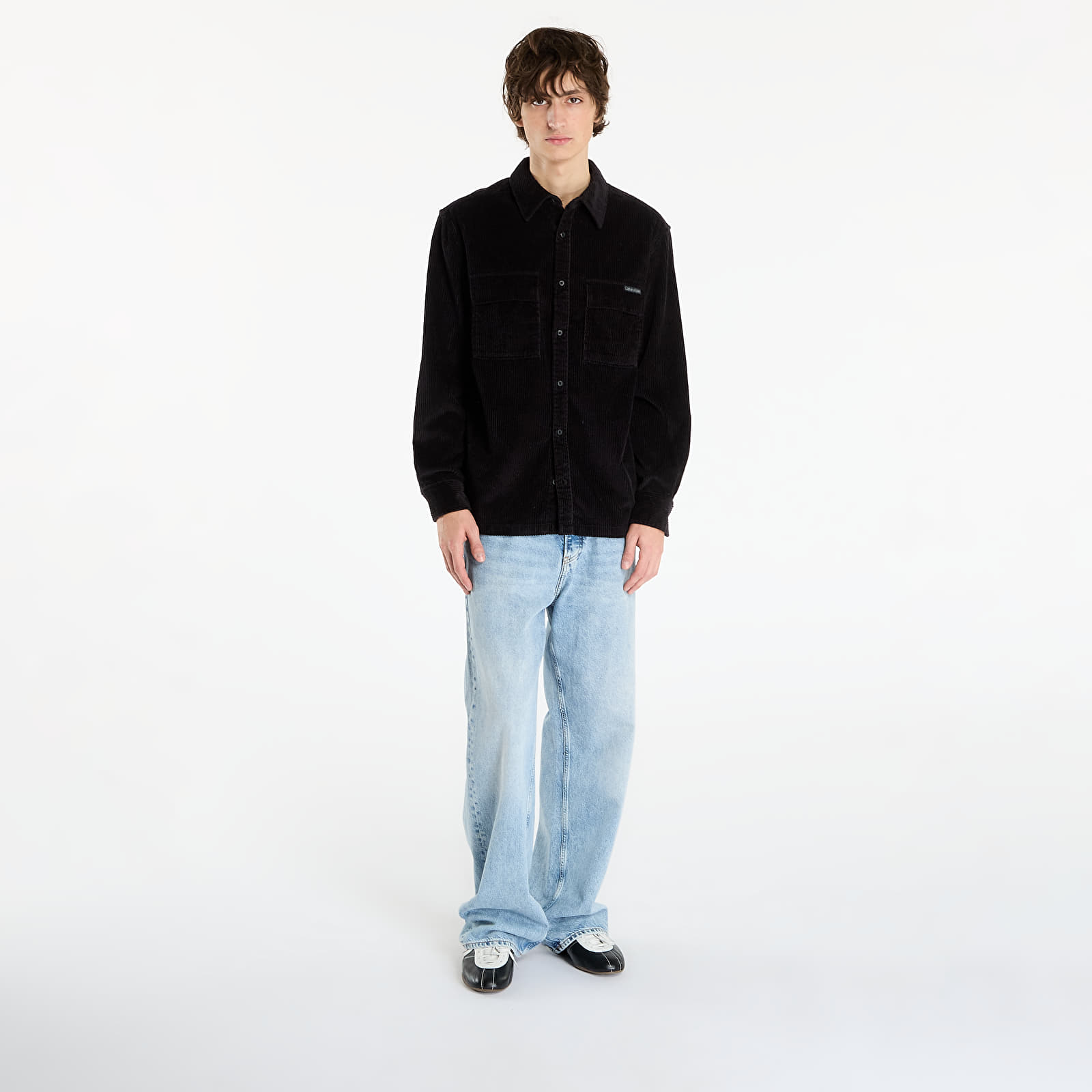 Camicie uomo Calvin Klein Jeans Ls Corduroy Pocket Shirt Black