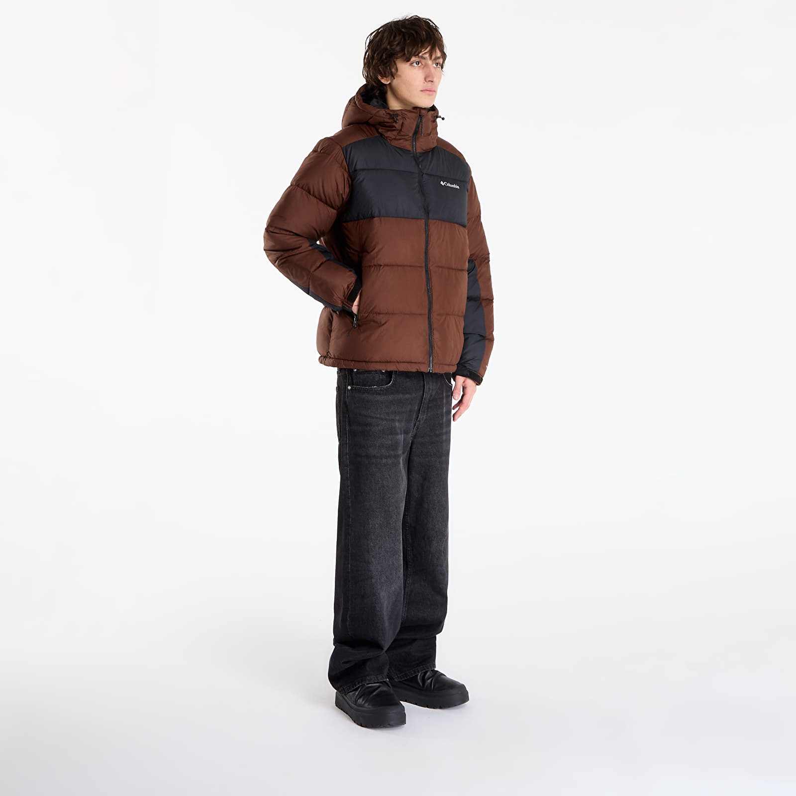Pánské bundy Columbia Pike Lake™ II Hooded Jacket Tobacco/ Black