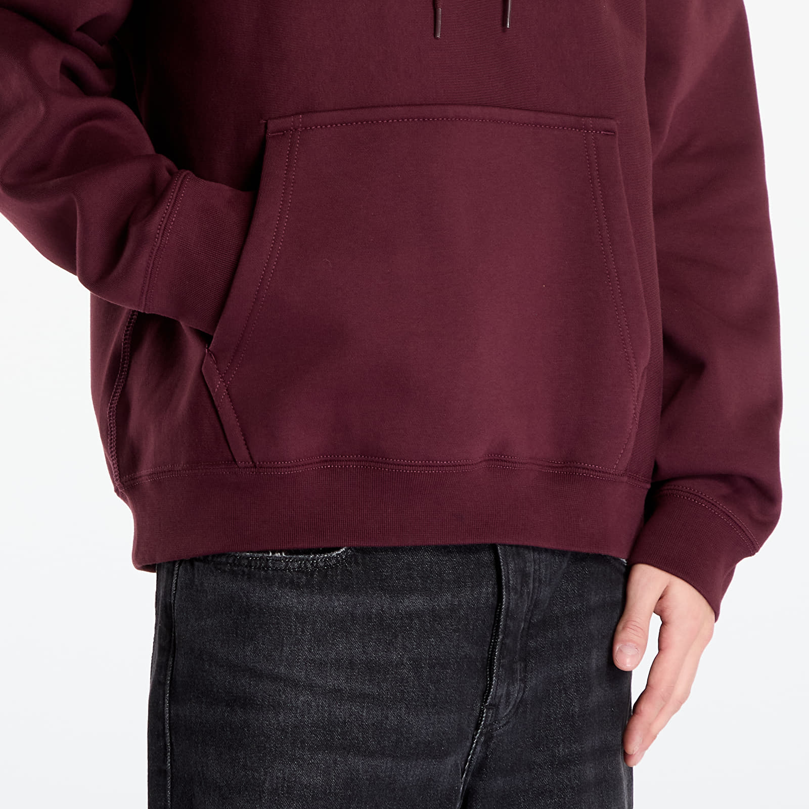 Herren-Sweatshirts Nike Solo Swoosh Men's Pullover Hoodie Burgundy Crush/ Burgundy Crush/ White