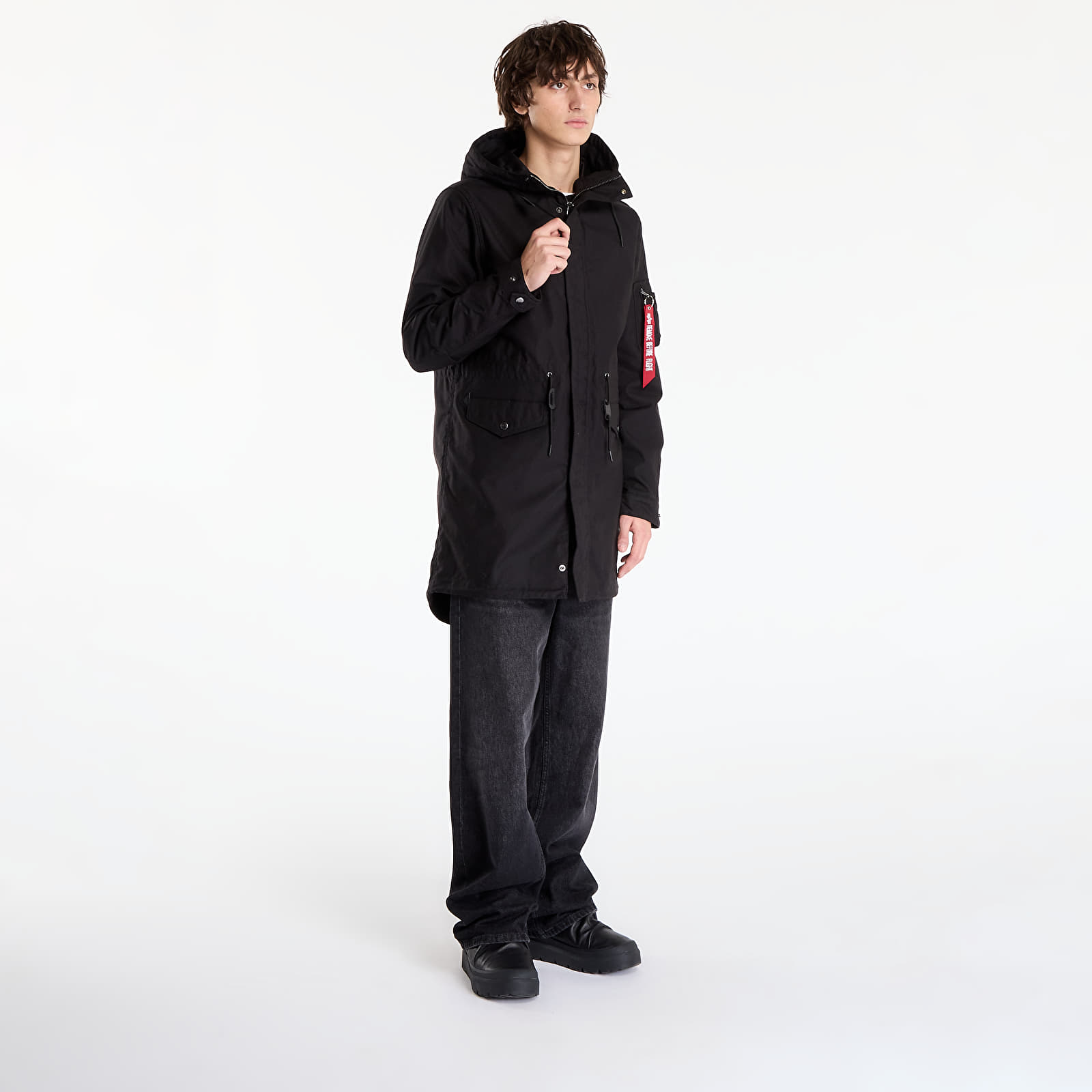 Miesten takit Alpha Industries Studio M-51 Fishtail Backprint (2in1) Black