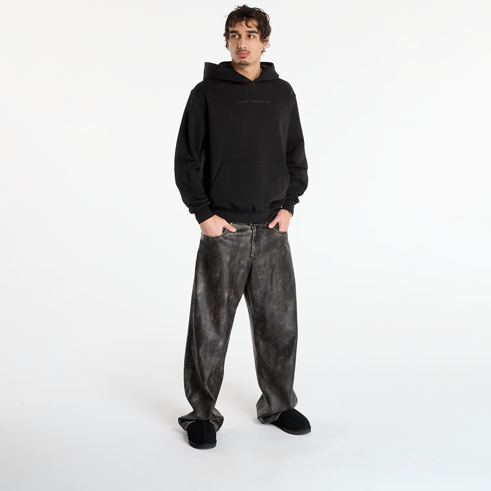 Miesten collegepaidat Alpha Industries Base Hoodie Black
