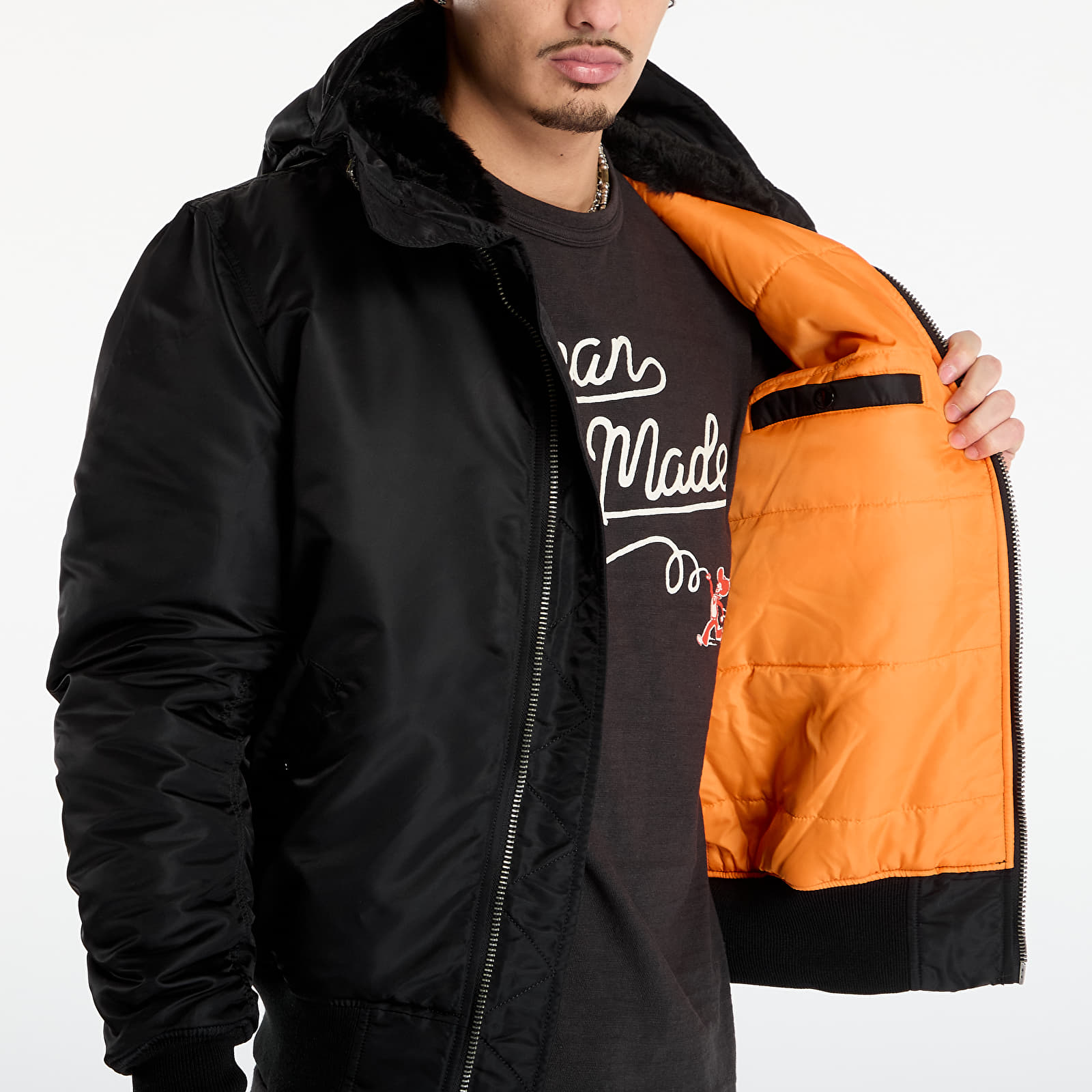 Miesten takit Alpha Industries MA-1 Hooded Black