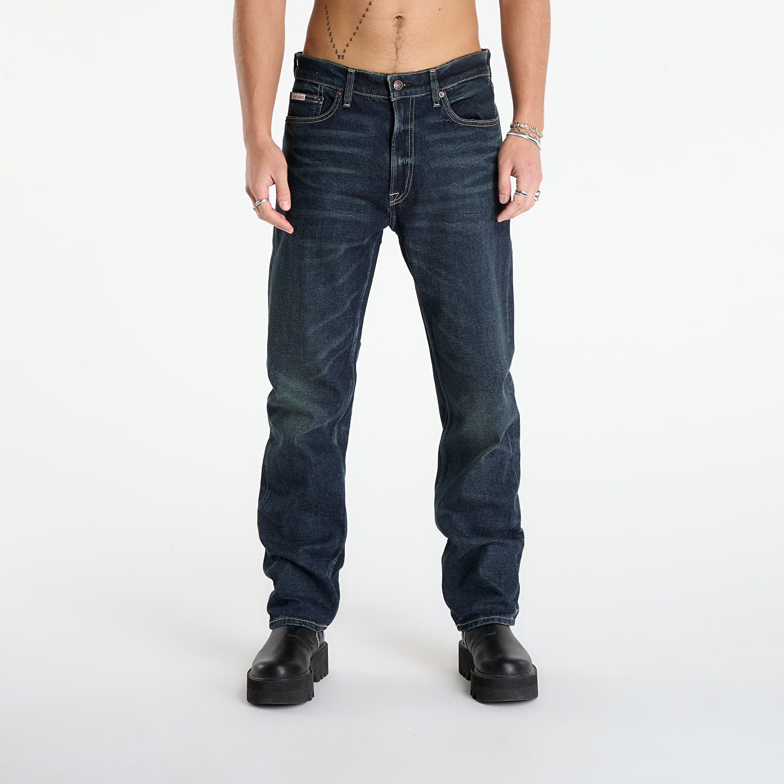 Pánske jeans  Calvin Klein Jeans Standart Straight Gilded Jeans Blue