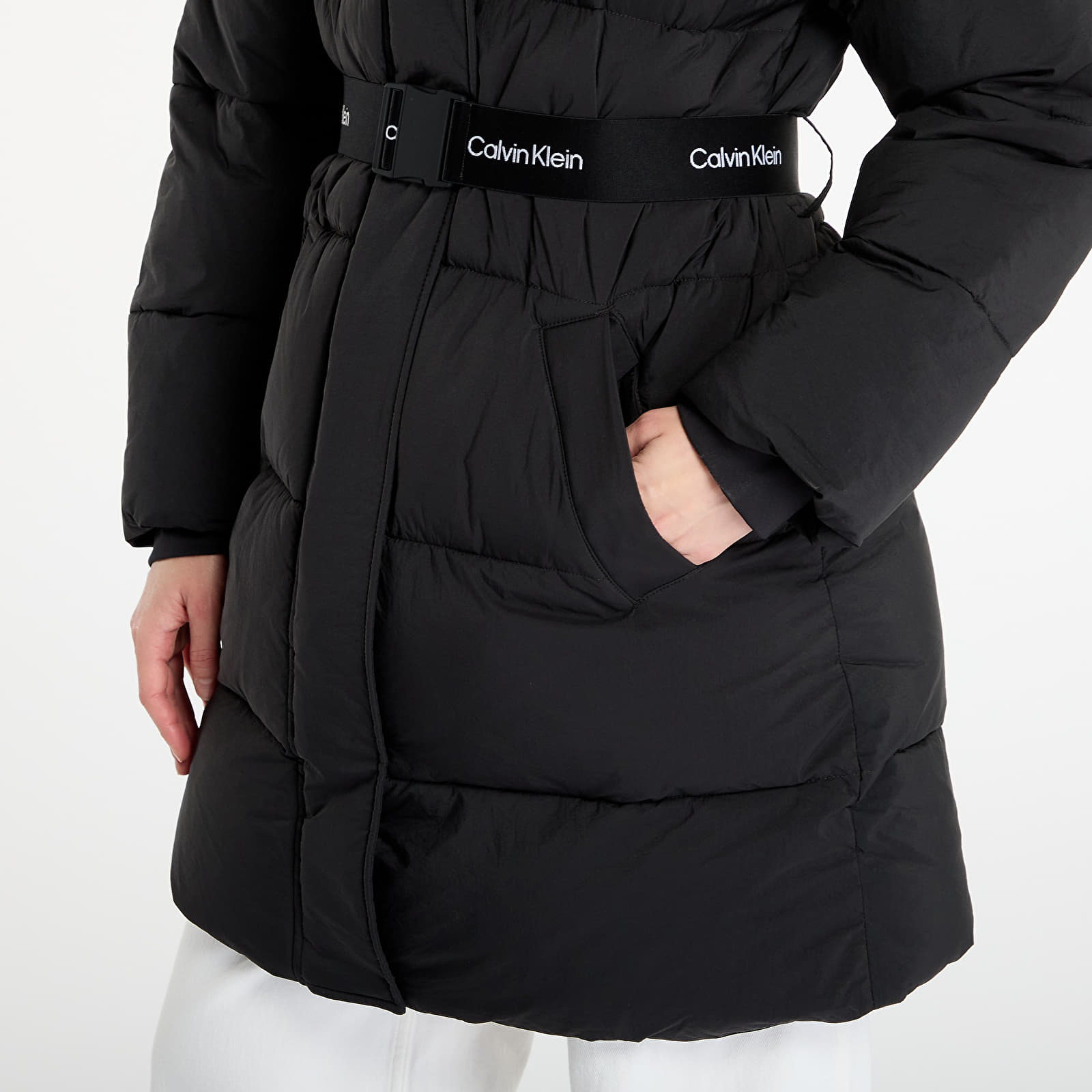 Γυναικεία παλτά Calvin Klein Jeans Belted Midweight Coat Black