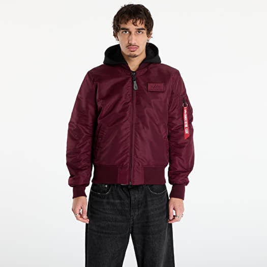 Kurtka Alpha Industries MA-1 Zip Hood Backprint Dark Cherry