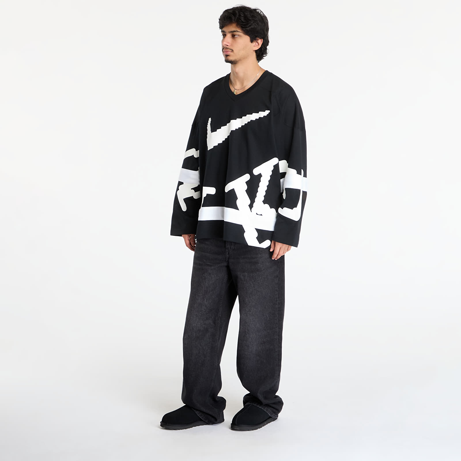 Men's Jerseys Nike Sportswear Club Men's Hockey Jersey Black/ White/ White