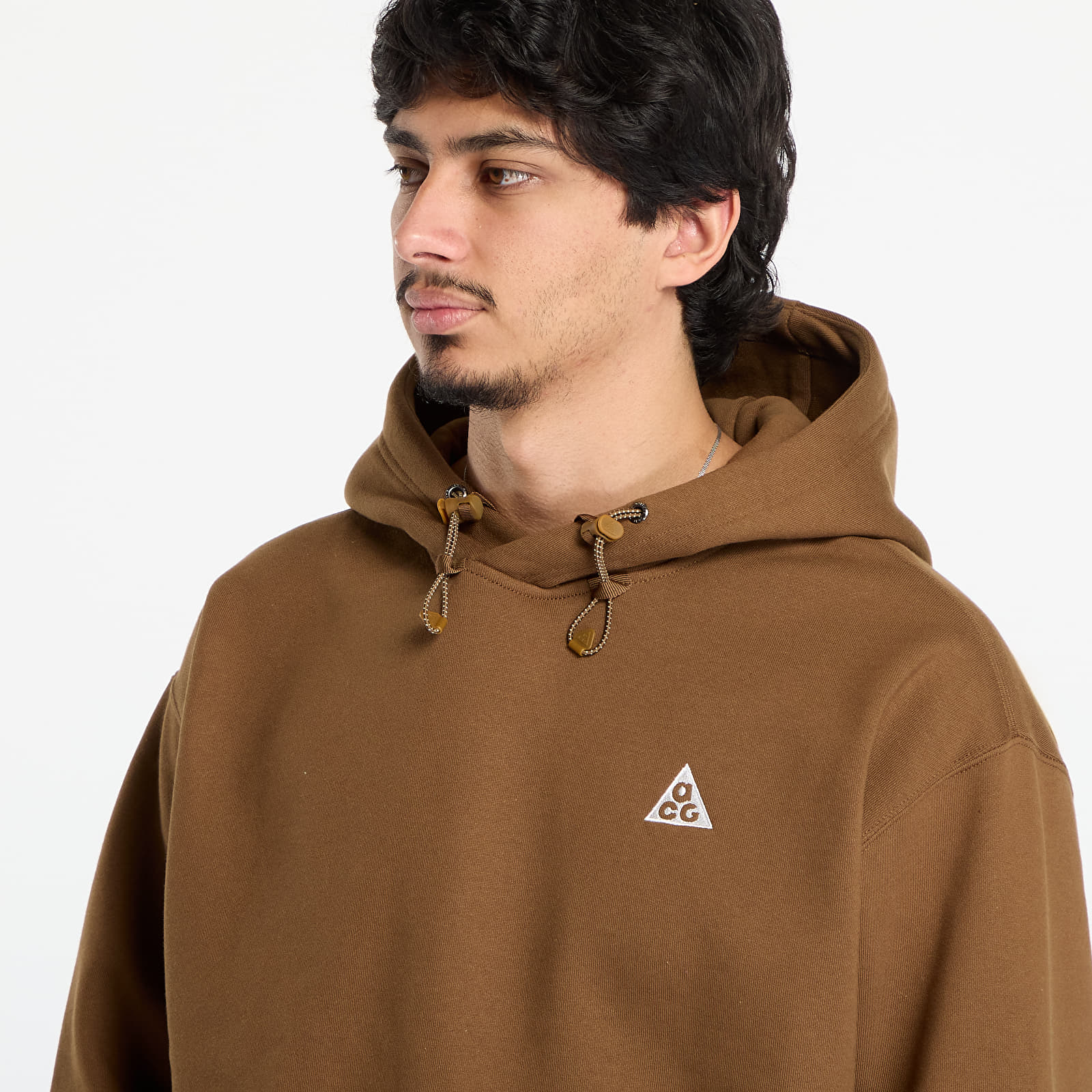 Muške dukserice Nike ACG "Tuff Fleece" Pullover Hoodie Mosswood Brown/ Lt Khaki/ Summit White